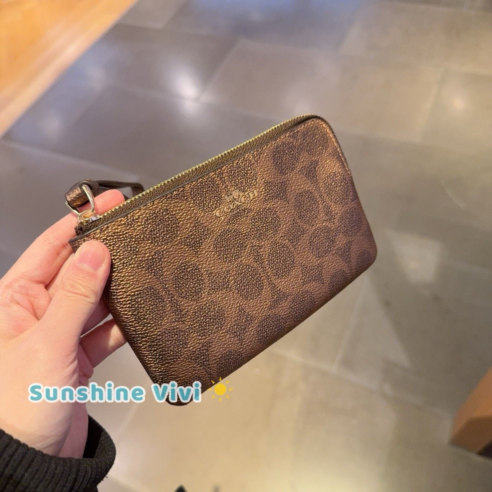 Coach NWT Coach Corner Zip Wristlet Canvas Brown/Copper CCK71 Size ONE SIZE - 2 Thumbnail