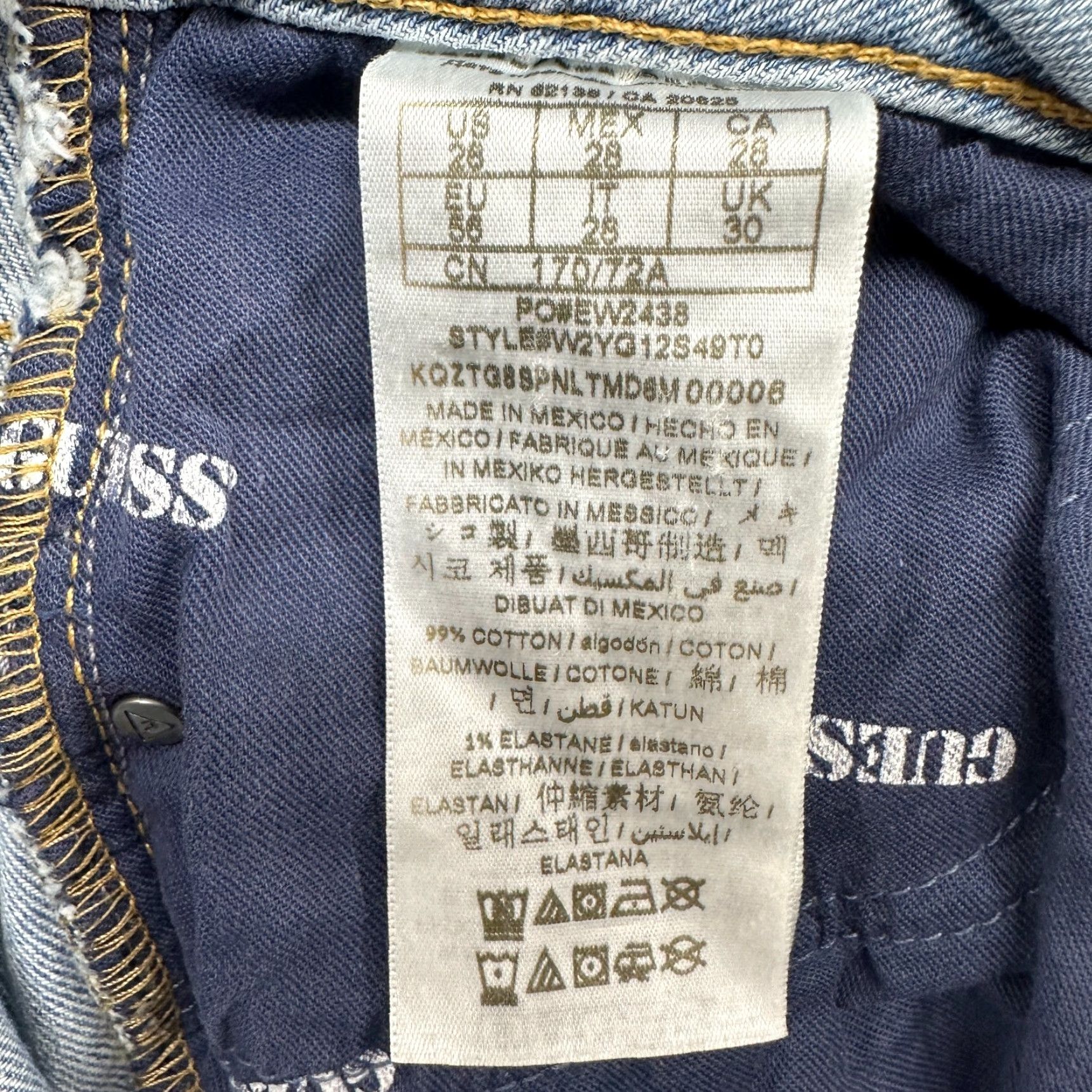 Guess GUESS Jeans Womens 28 Blue Flare J Balvin SS 22 Light Wash Stretch Denim 5-Pocket Inseam 33 Solid Button Zip Women Regular Vintage No Size 28" / US 6 / IT 42 - 4 Thumbnail