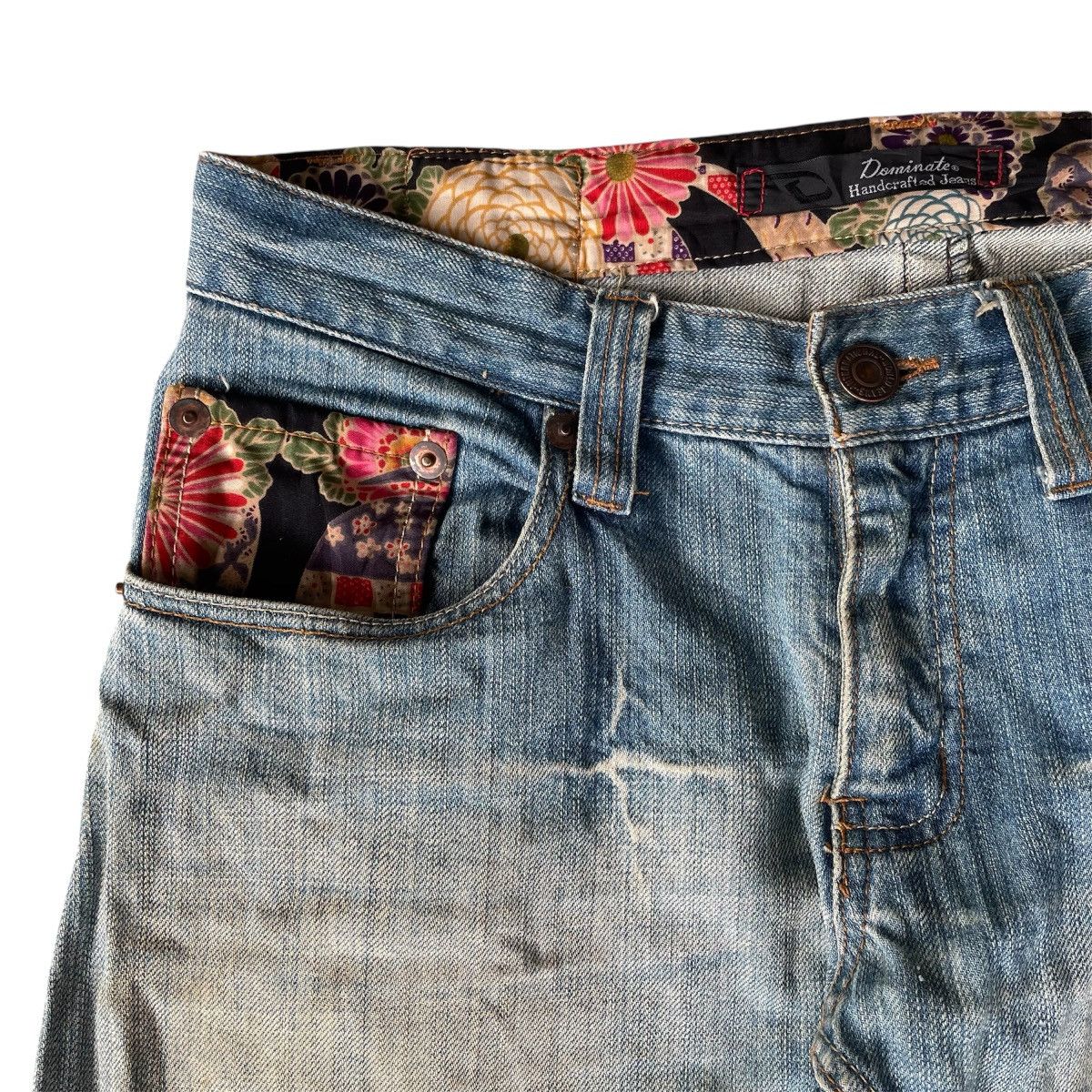 Kapital Y2k Japan Dominate Handcrafted Floral Sukajan Mudwash Jeans Size US 32 / EU 48 - 7 Thumbnail
