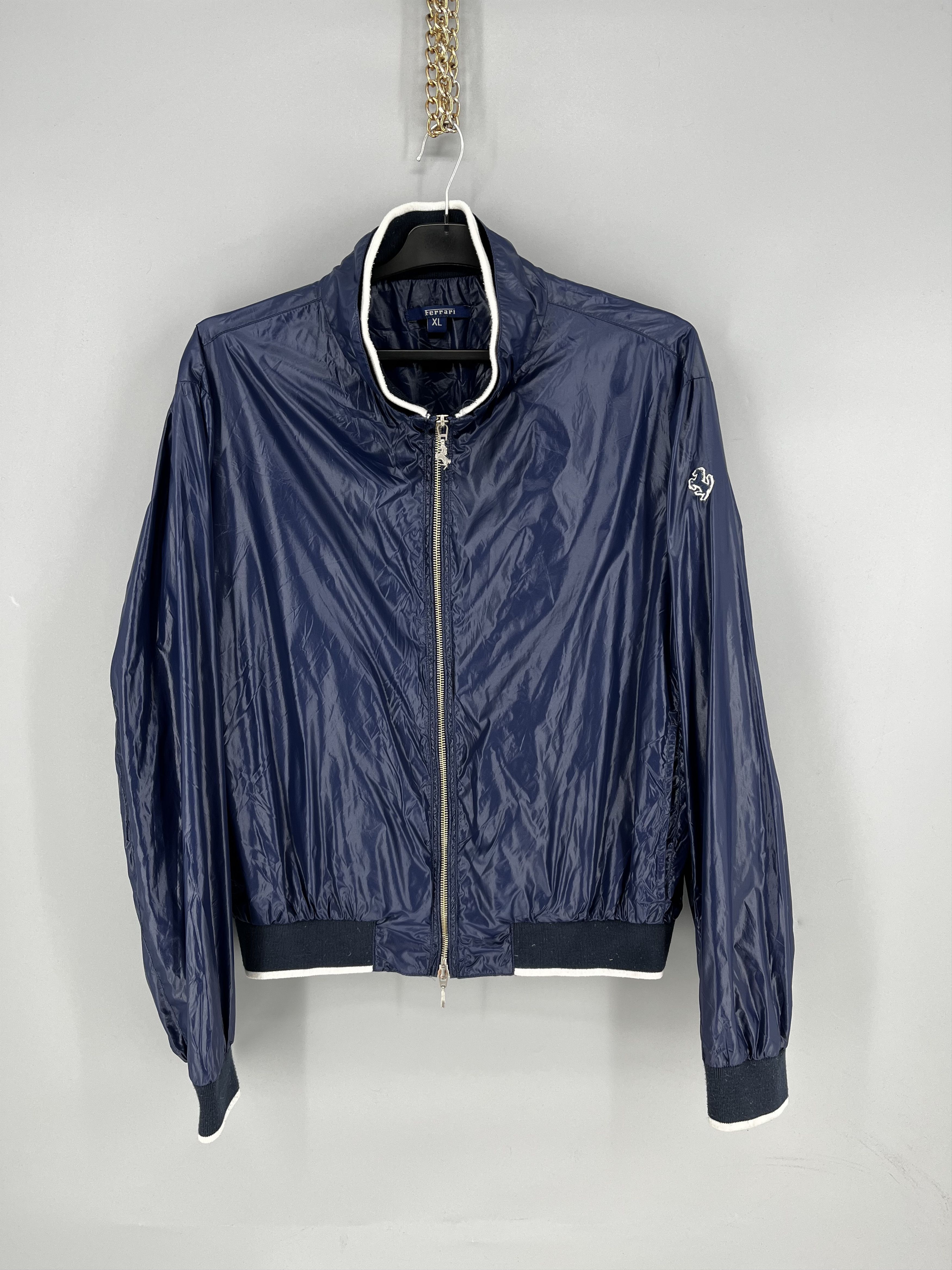 Ferrari Vintage 90s Ferrari Windbreaker Jacket Navy Blue Size XL Size US XL / EU 56 / 4 - 2 Thumbnail