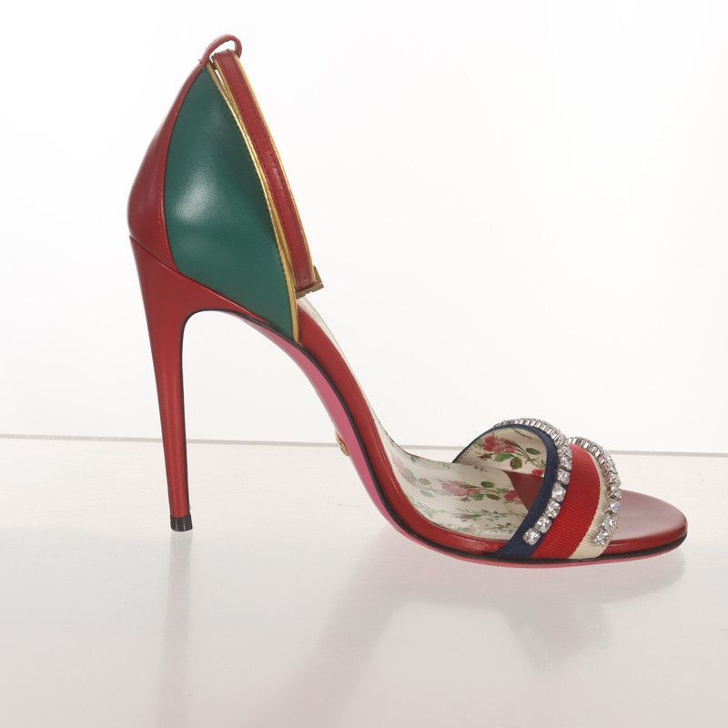 Gucci Gucci Red Leather High Heel Shoes- Size US 8 / IT 38 - 1 Thumbnail