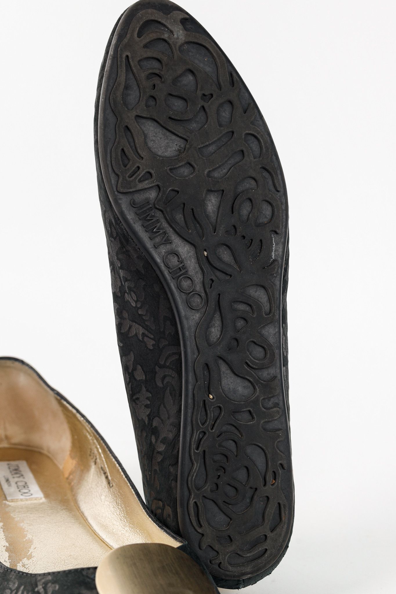 Jimmy Choo Jimmy Choo Wray Black Baroque Nubuck Leather Flats Size US 9 / IT 39 - 6 Thumbnail