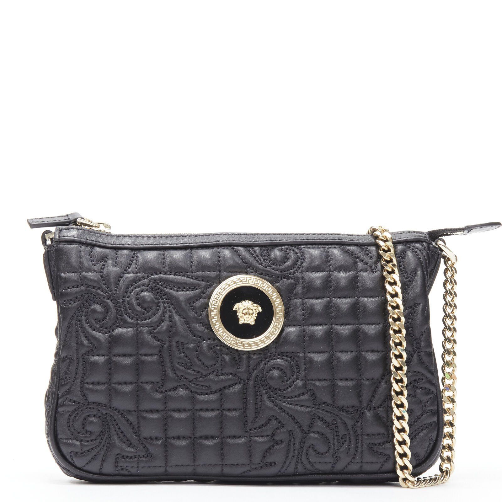 Versace VERSACE Vanitas quilted black baroque gold Medusa metal chain crossbody bag Size ONE SIZE - 1 Thumbnail