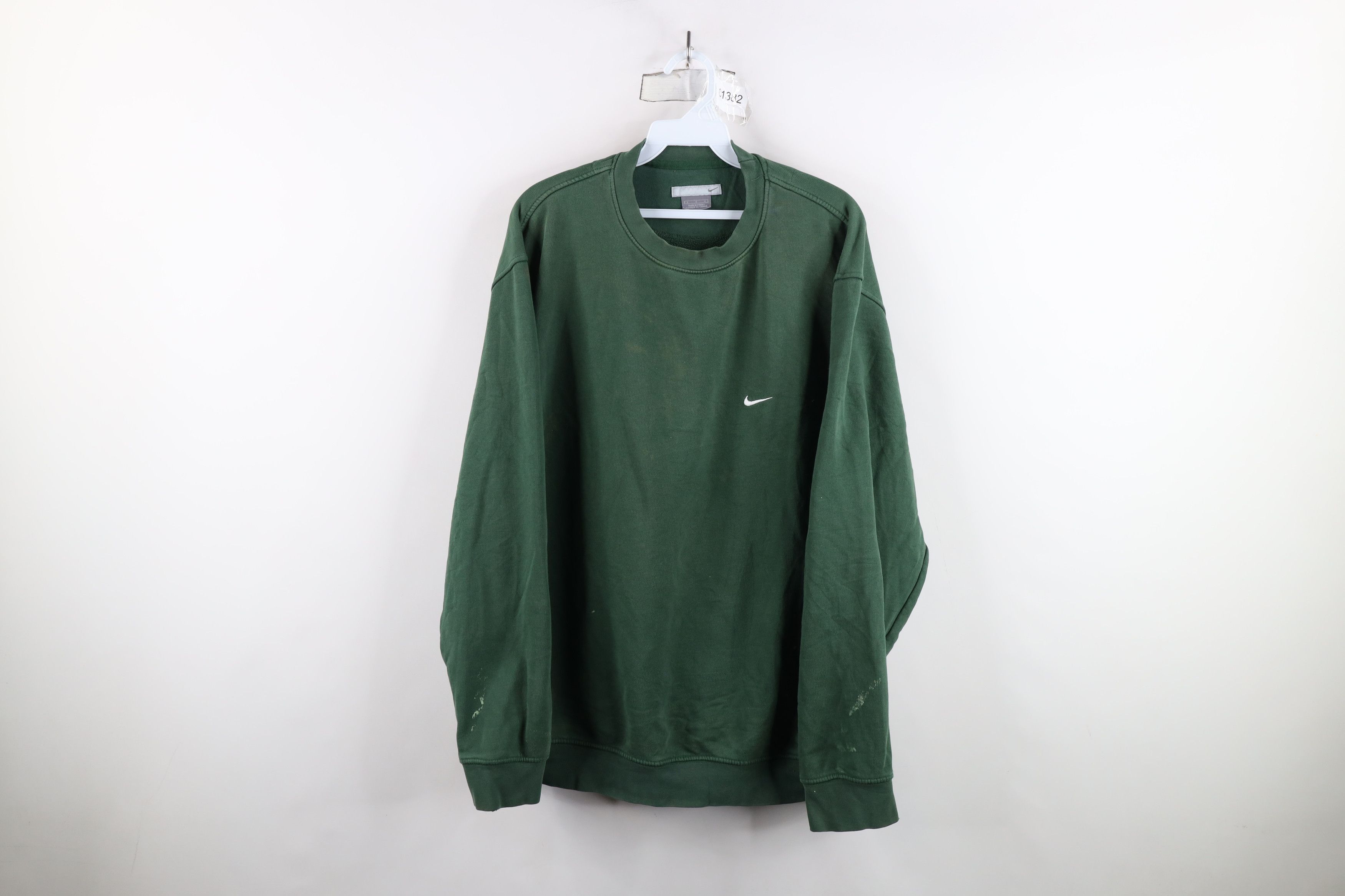 Nike × Vintage Vintage 90s Y2K Nike Swoosh Crewneck Sweatshirt Grass Green Size US L / EU 52-54 / 3 - 1 Thumbnail