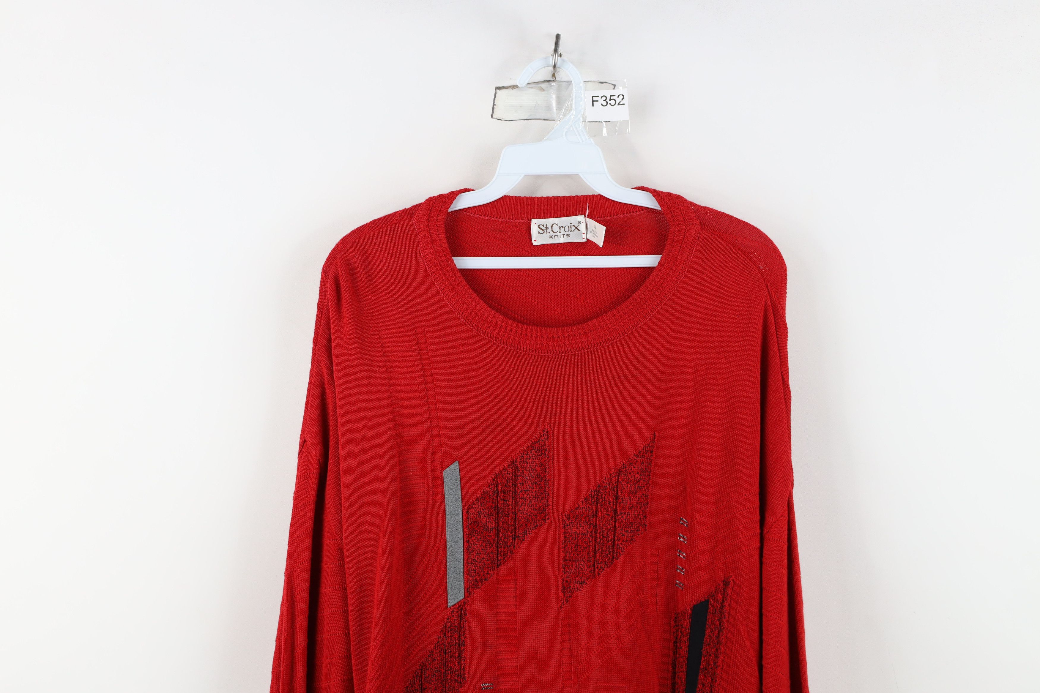 St. Croix Vintage 90s St Croix Knits Ribbed Knit Crewneck Sweater Red Size US XL / EU 56 / 4 - 2 Thumbnail