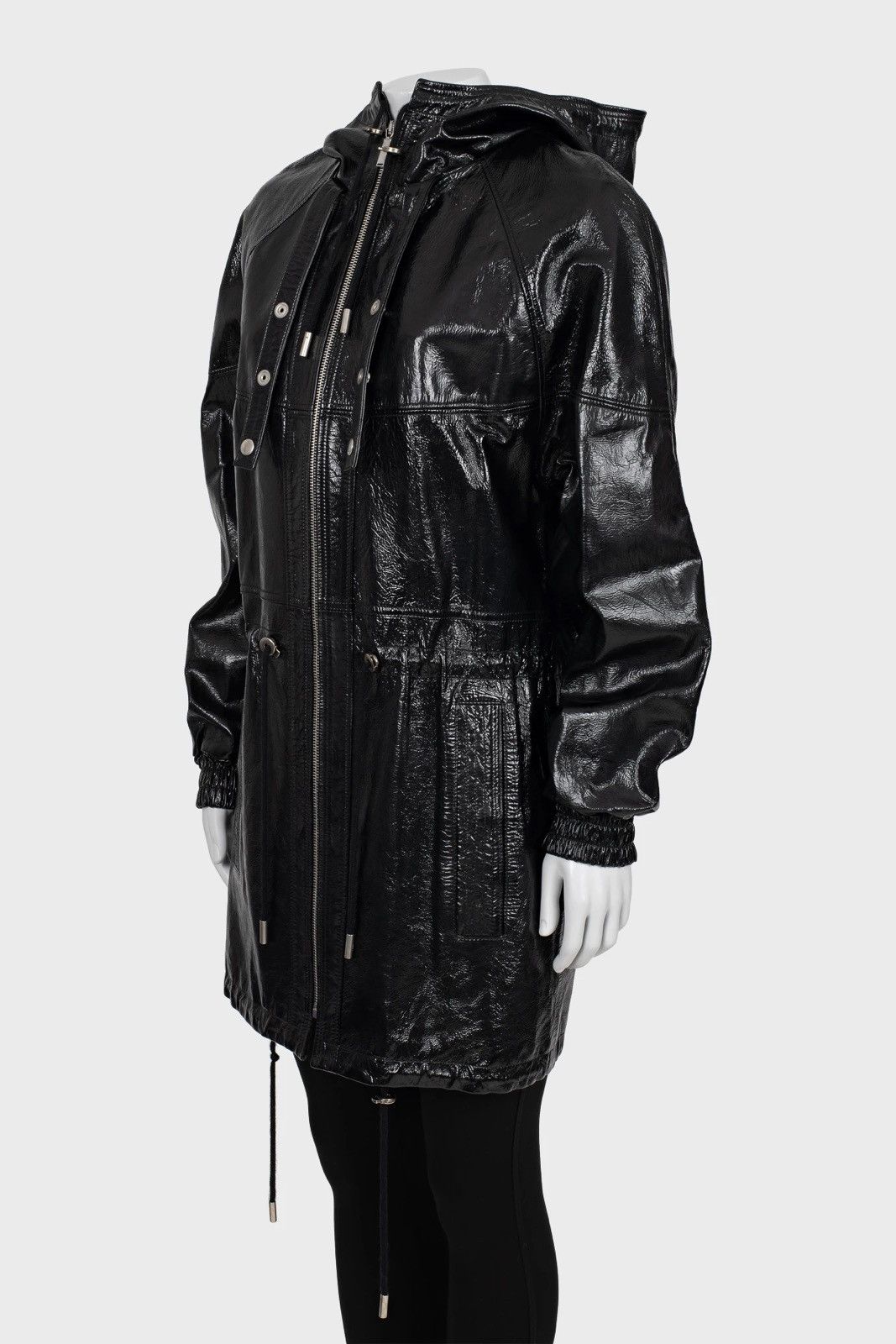 Saint Laurent Paris Saint Laurent Paris Leather Black Parka F38/S Size S / US 4 / IT 40 - 2 Thumbnail