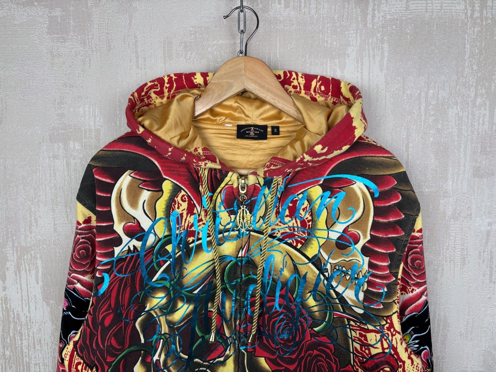 Christian Audigier Vintage Christian Audigier Over Print Zip Hoodie Ed Hardy Size US S / EU 44-46 / 1 - 3 Thumbnail