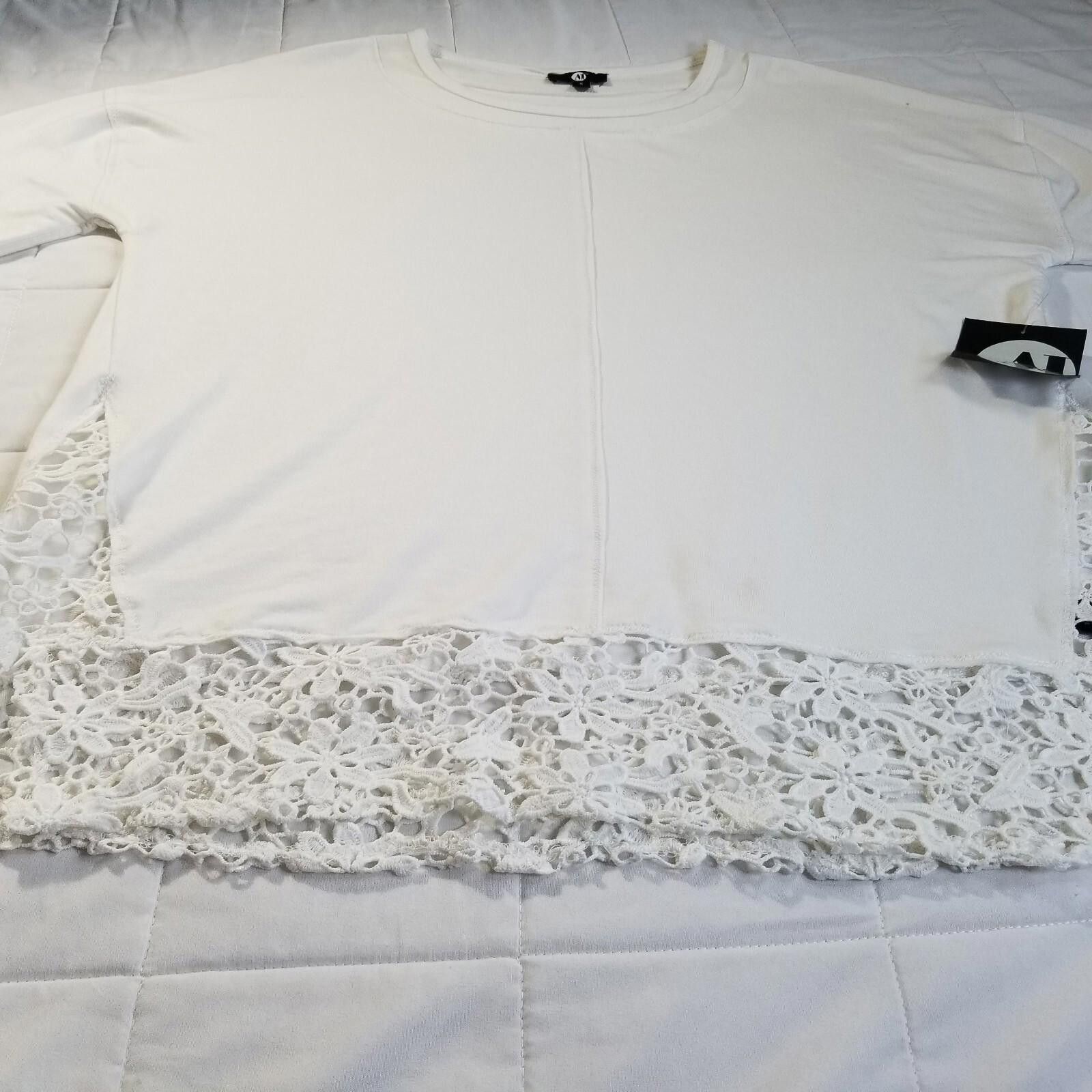 I Am Not A Human Being A&I White Long Sleeve Crocheted Eyelet Cuffs Size Small Size S / US 4 / IT 40 - 9 Thumbnail