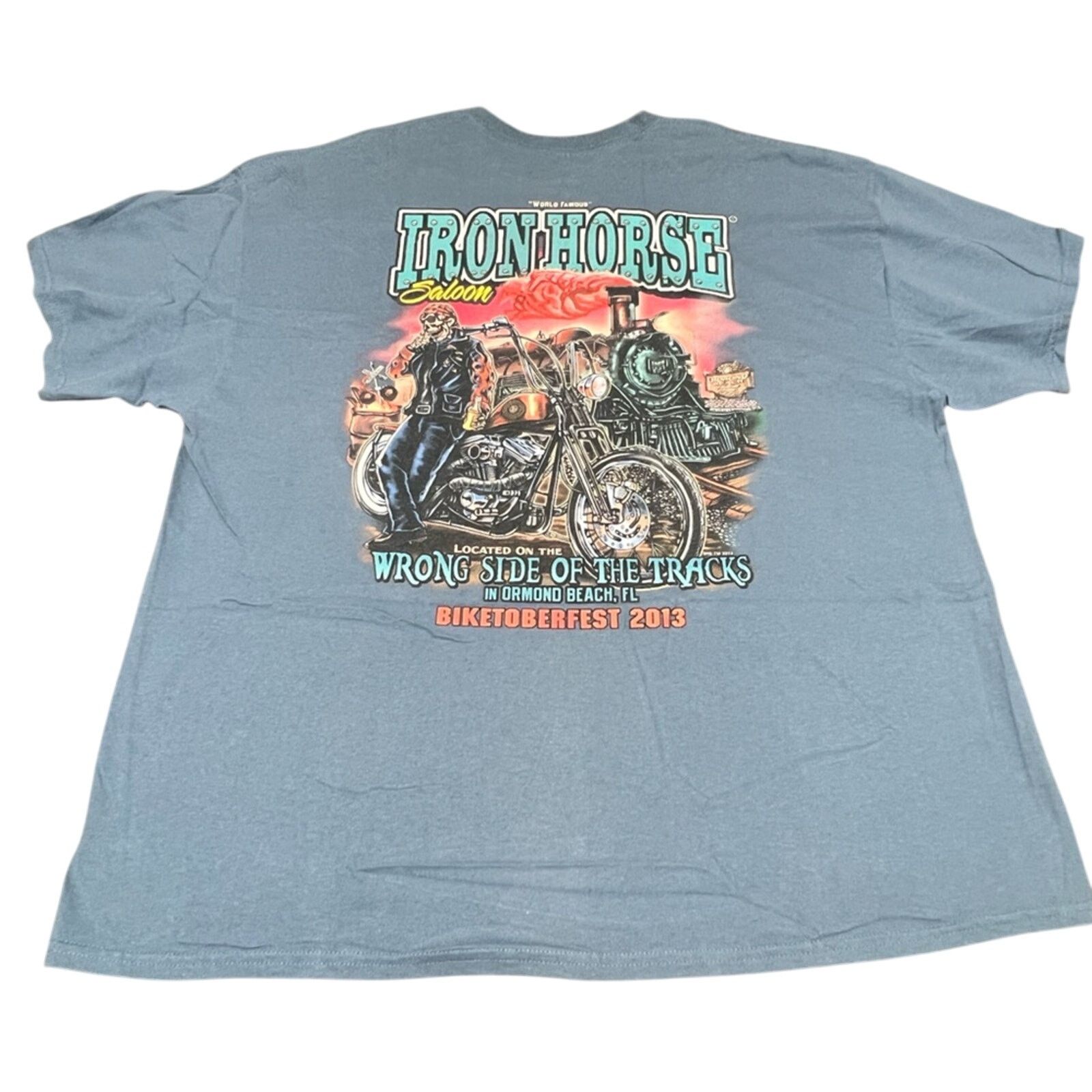 Gildan Iron Horse Saloon Biketoberfest Biker Pocket Shirt 2013 Size US XXL / EU 58 / 5 - 1 Thumbnail