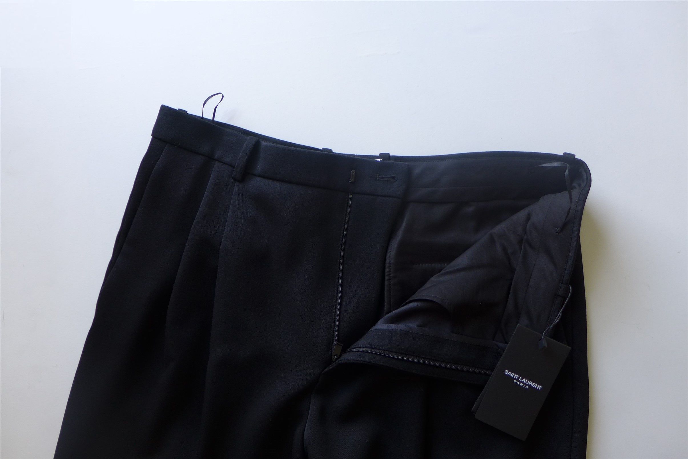 Saint Laurent Paris Saint Laurent Relaxed Fit Tuxedo Trousers - Black Wool Size US 32 / EU 48 - 8 Thumbnail