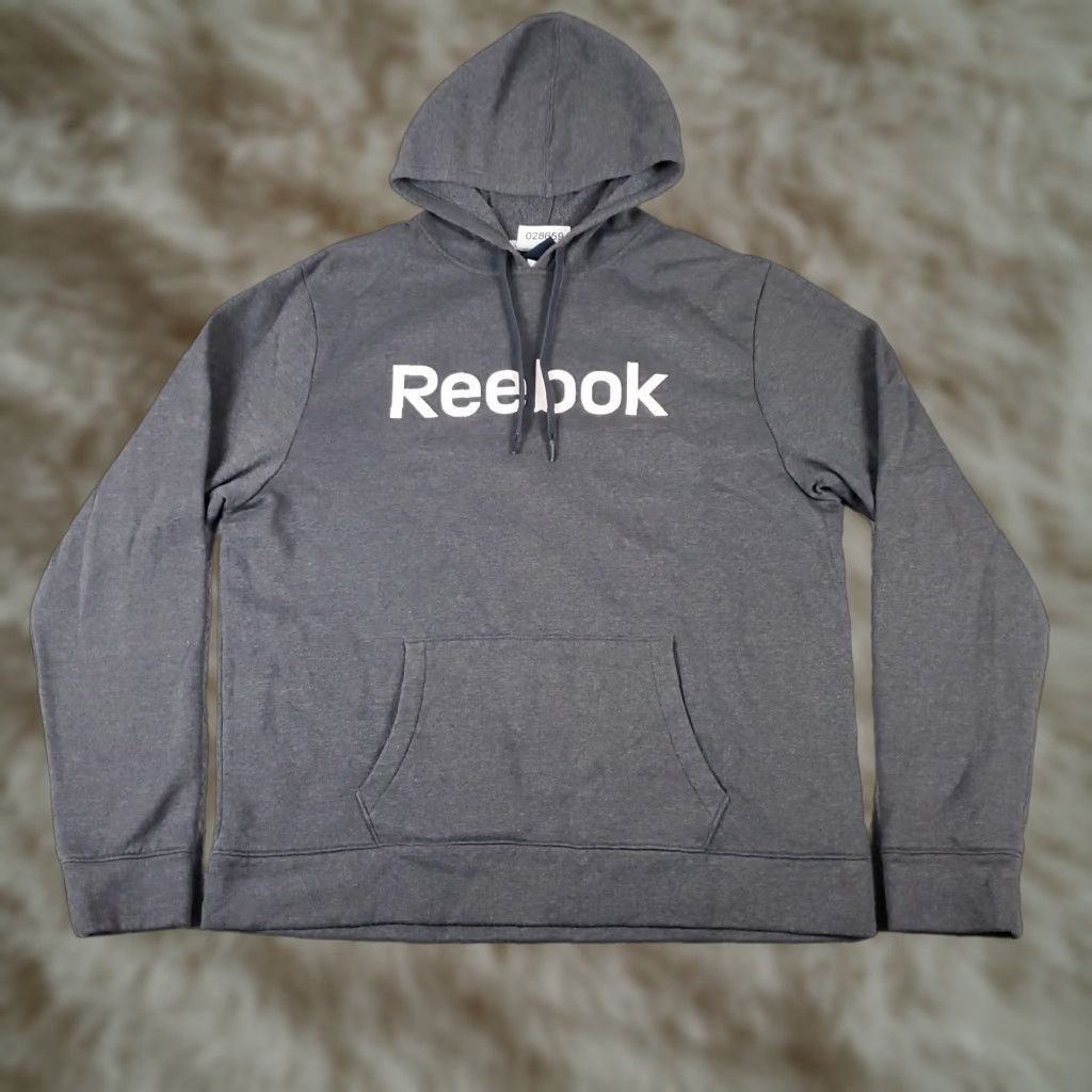 Reebok Reebok Hoodie Mens XL Gray Casual Pullover Fleece Sweatshirt Classic Sports Size US XL / EU 56 / 4 - 1 Thumbnail