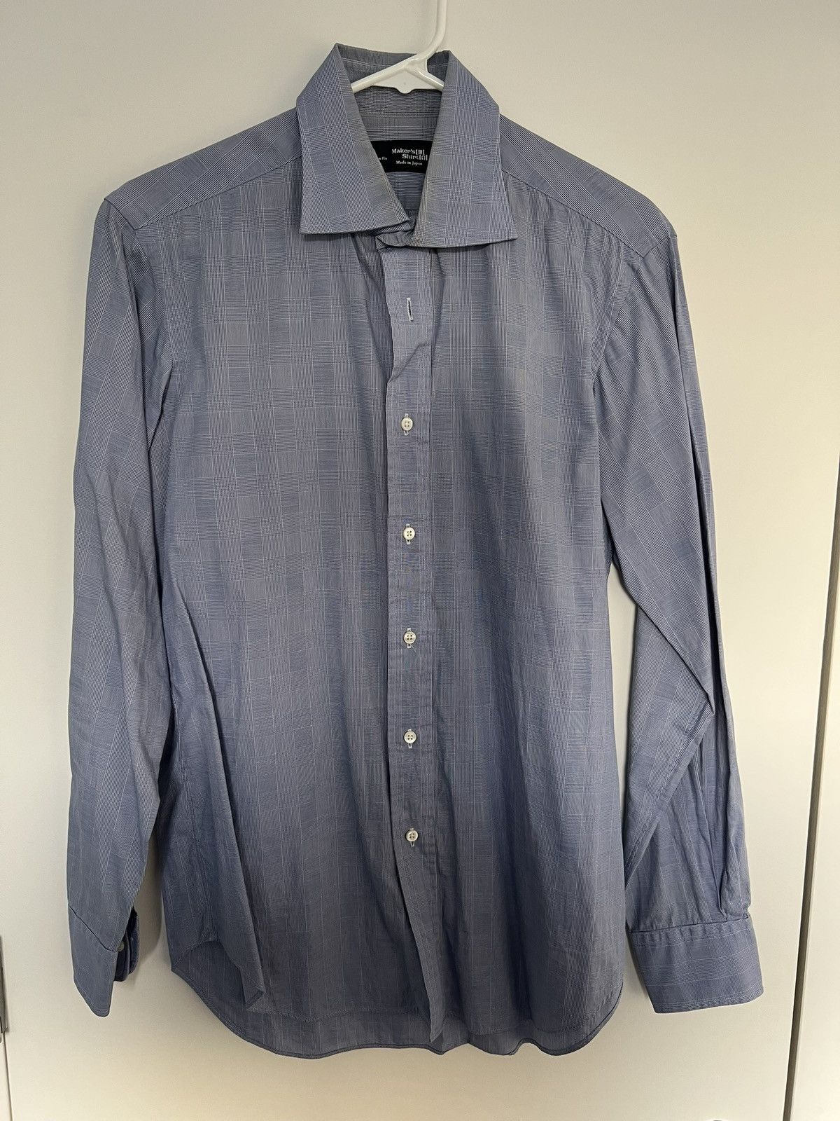 Kamakura Tokyo Slim Fit - Navy Windowpane (15 1/3 - 34 1/3) Size US M / EU 48-50 / 2 - 1 Thumbnail