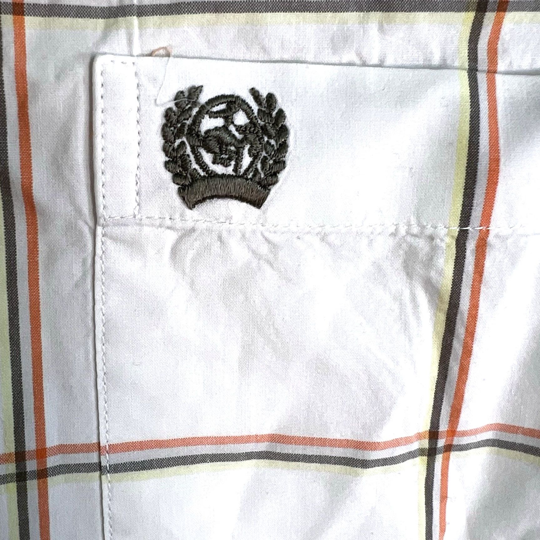 Vintage Cinch Western Wear Checked Long Sleeve Button-Down Shirt Mens XL White/Orange Pattern Cotton BC-Brand Sportsman Theme Western Men Shirt Size US XL / EU 56 / 4 - 5 Thumbnail