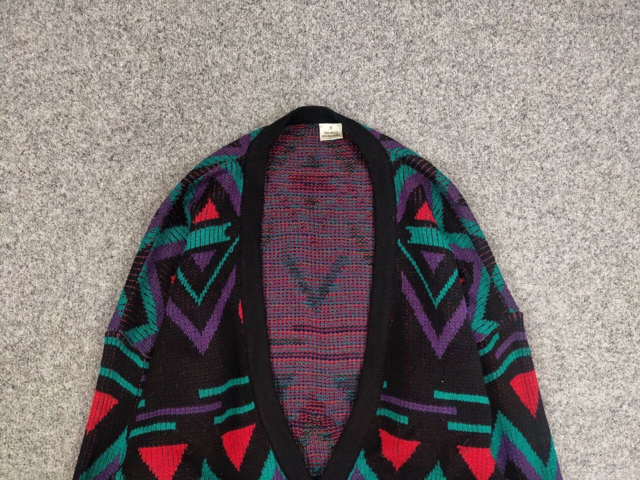 Japanese Brand Vintage 90's Japan style geometric knit Sweater Cardigan Size US L / EU 52-54 / 3 - 1 Thumbnail