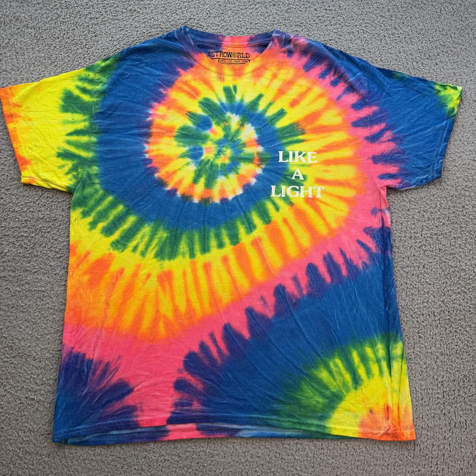 Other Travis Scott Astroworld Wish You Were Here Tie Dye T Shirt Size US XL / EU 56 / 4 - 2 Thumbnail
