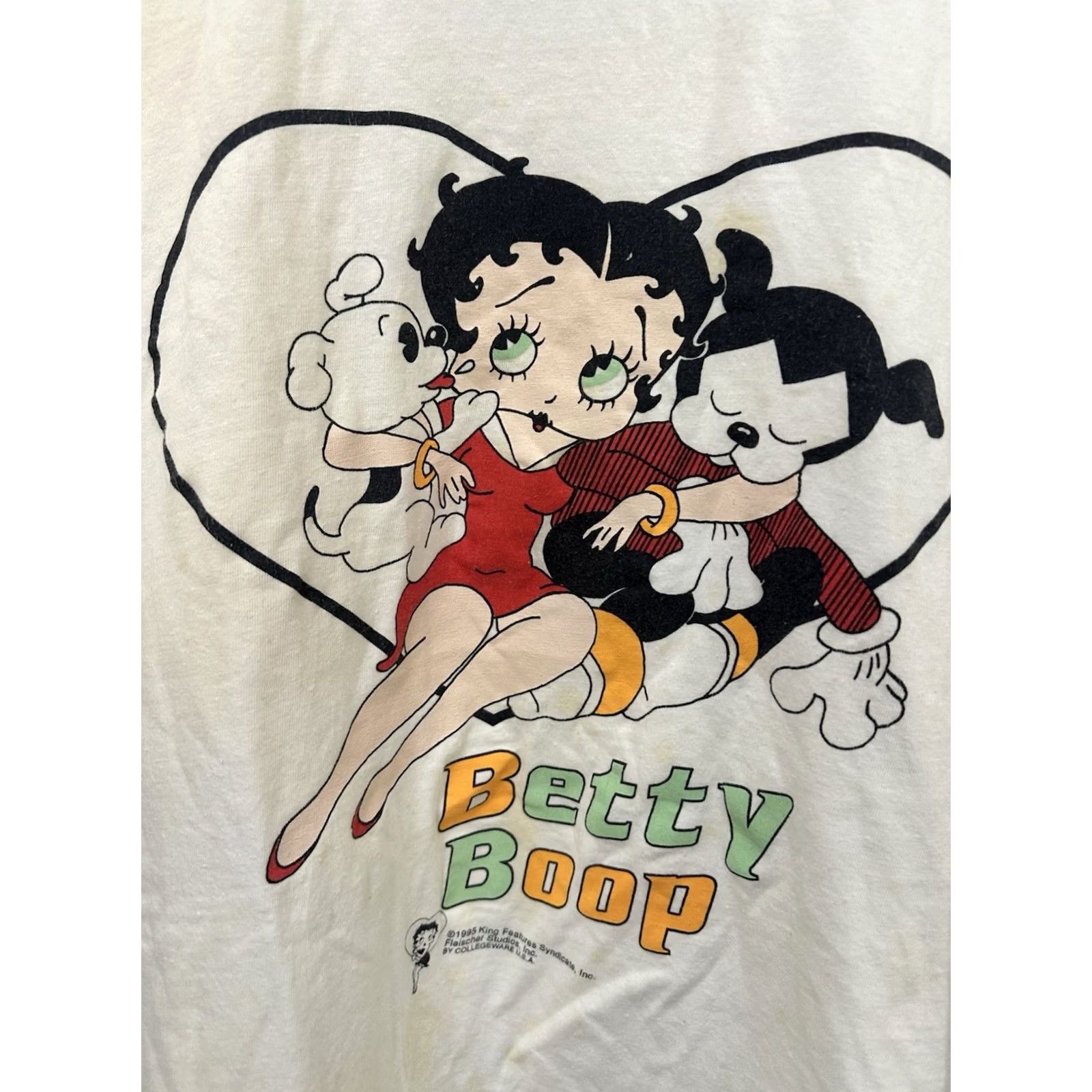 Vintage VTG Betty Boop Pudgy Bimbo Heart Cute Kawaii Baggy Syndicate T-Shirt Size XXXL Men's White Shirt 3XL Shoes? Size US XXL / EU 58 / 5 - 3 Thumbnail