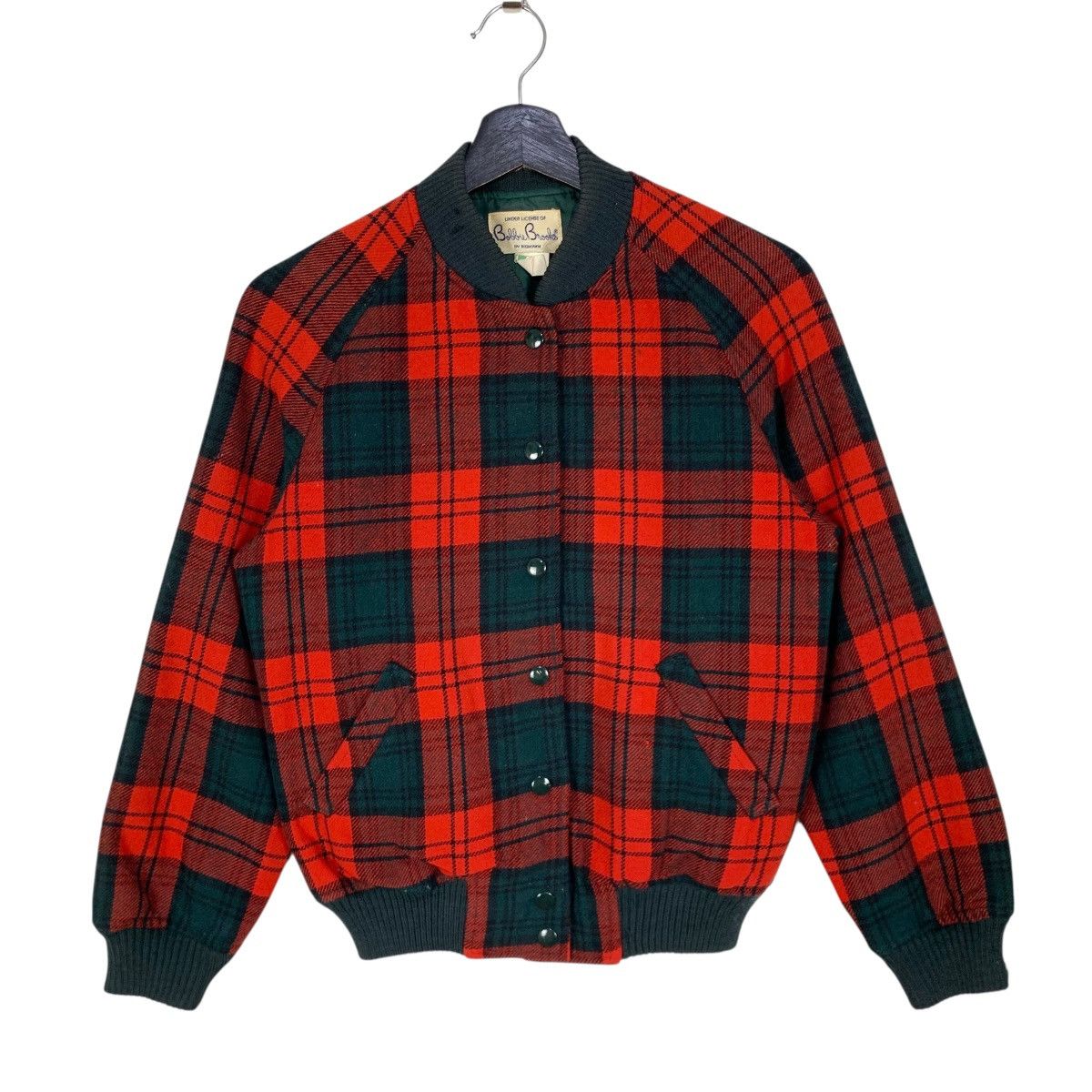 Vintage 90s Bobbie Brooks plaid bomber jacket Red Tartan
