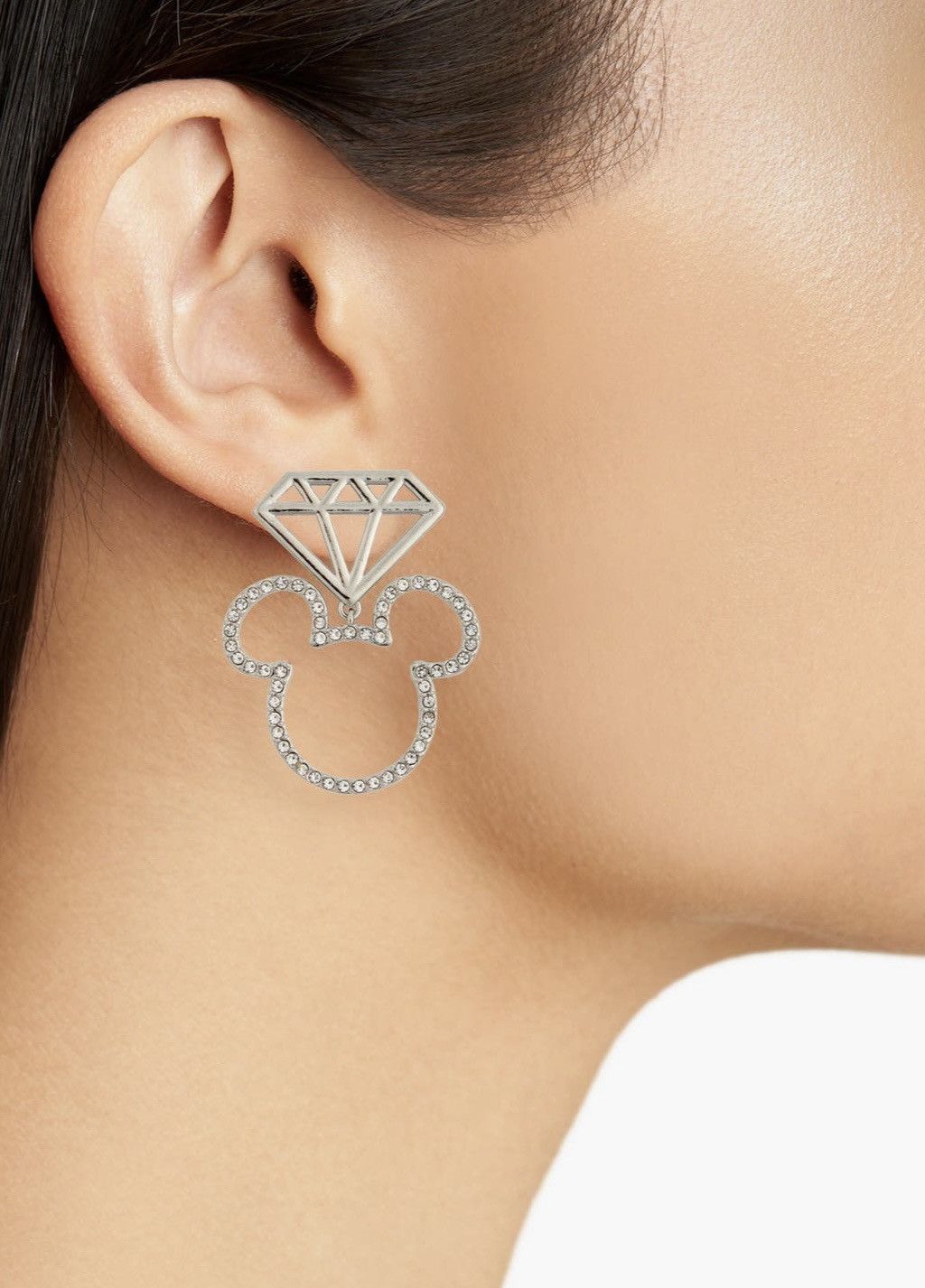 Disney Baublebar x Disney Mickey Mouse Diamons Outline Drop Earring Size ONE SIZE - 2 Thumbnail