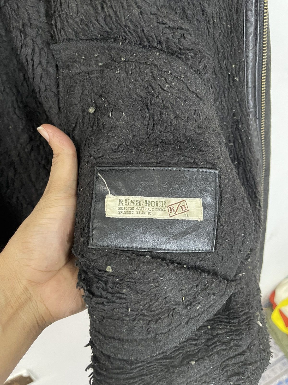 Japanese Brand VINTAGE B3 SHEARLING JACKET BLACK LEATHER Size US L / EU 52-54 / 3 - 5 Thumbnail