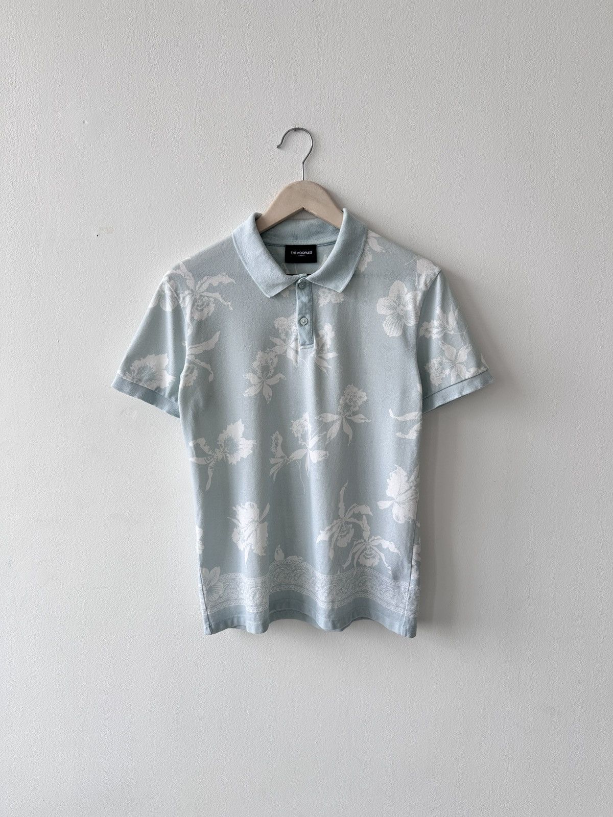 The Kooples THE KOOPLES Paris S Polo Shirt Blue Floral Flower Print Size US S / EU 44-46 / 1 - 1 Thumbnail