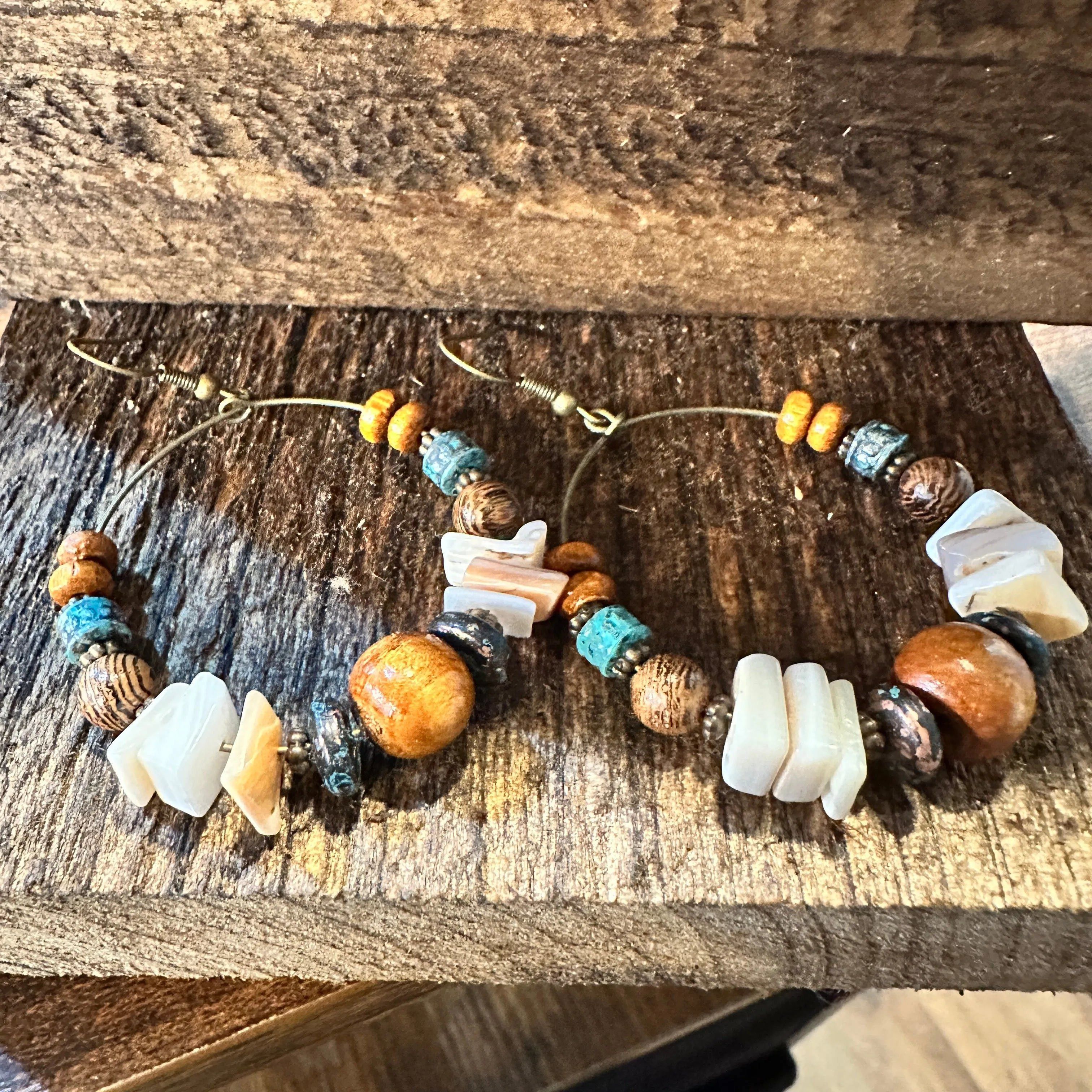 Other Handmade Western Hippie Copper Wire Natural Wooden Beads Dro Size ONE SIZE - 5 Thumbnail