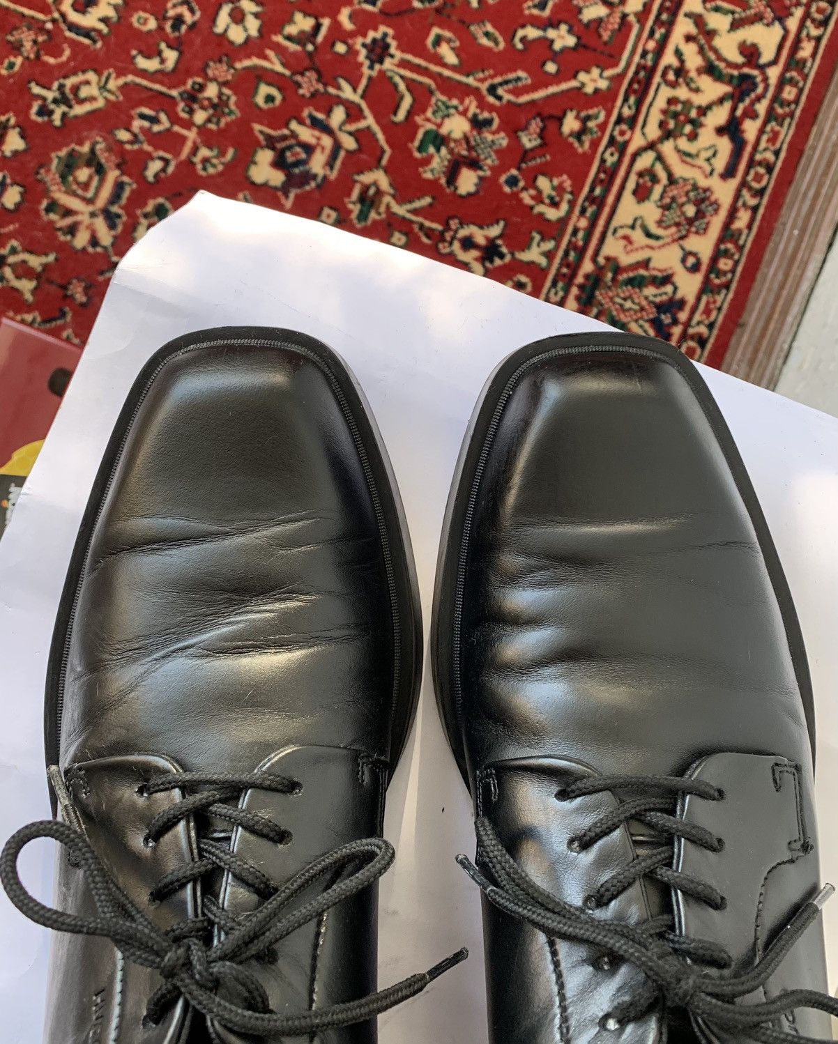 Hugo Boss 🧿leather square toe casual leather shoes black Size US 9.5 / EU 42-43 - 5 Thumbnail