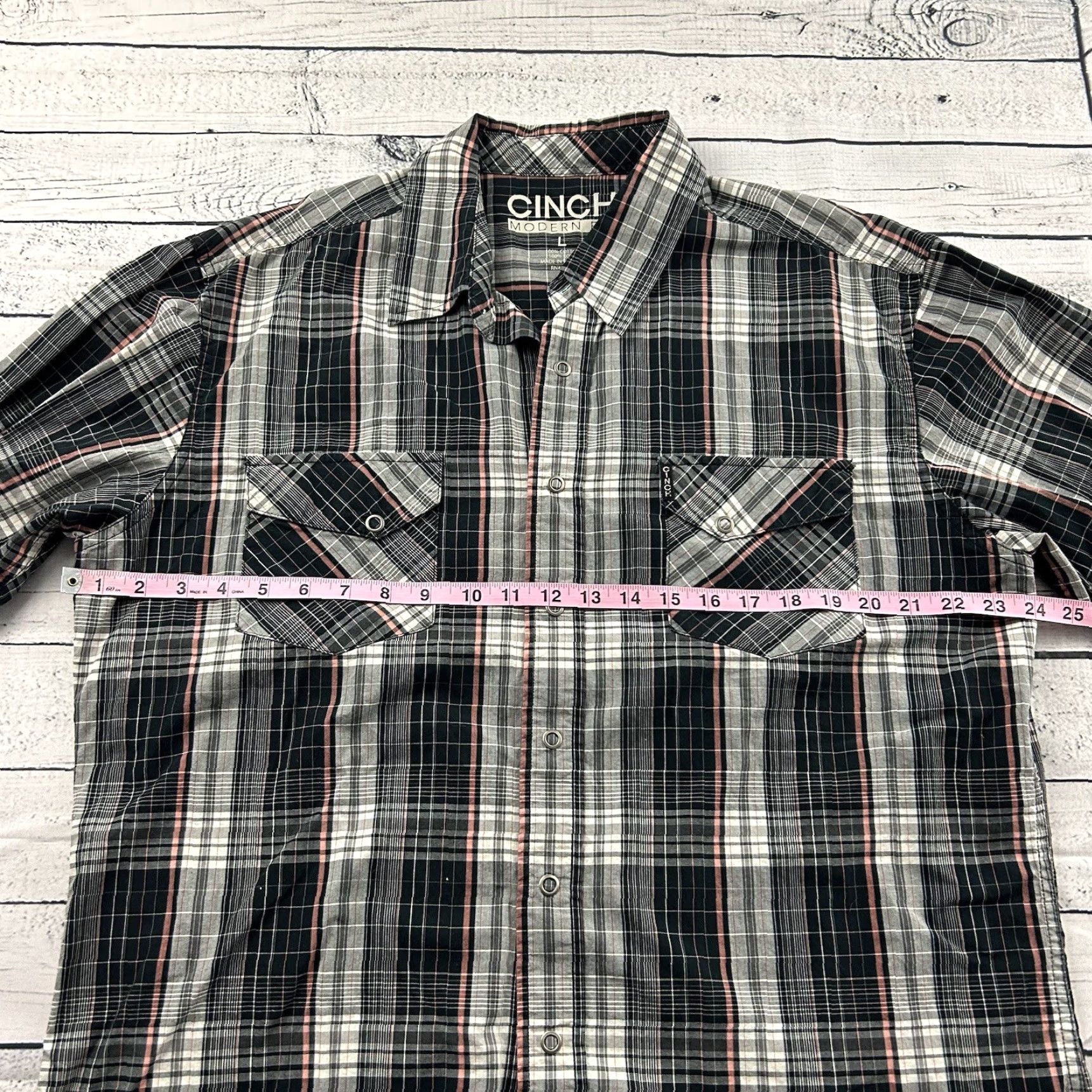 Vintage CINCH Plaid Long Sleeve Button-Up Shirt Mens L Black Snap Front Modern Western Size US L / EU 52-54 / 3 - 4 Thumbnail