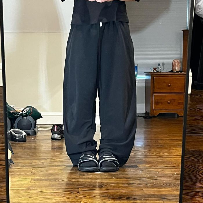 Vintage 2000s baggy wide leg black new balance sweatpants | Grailed