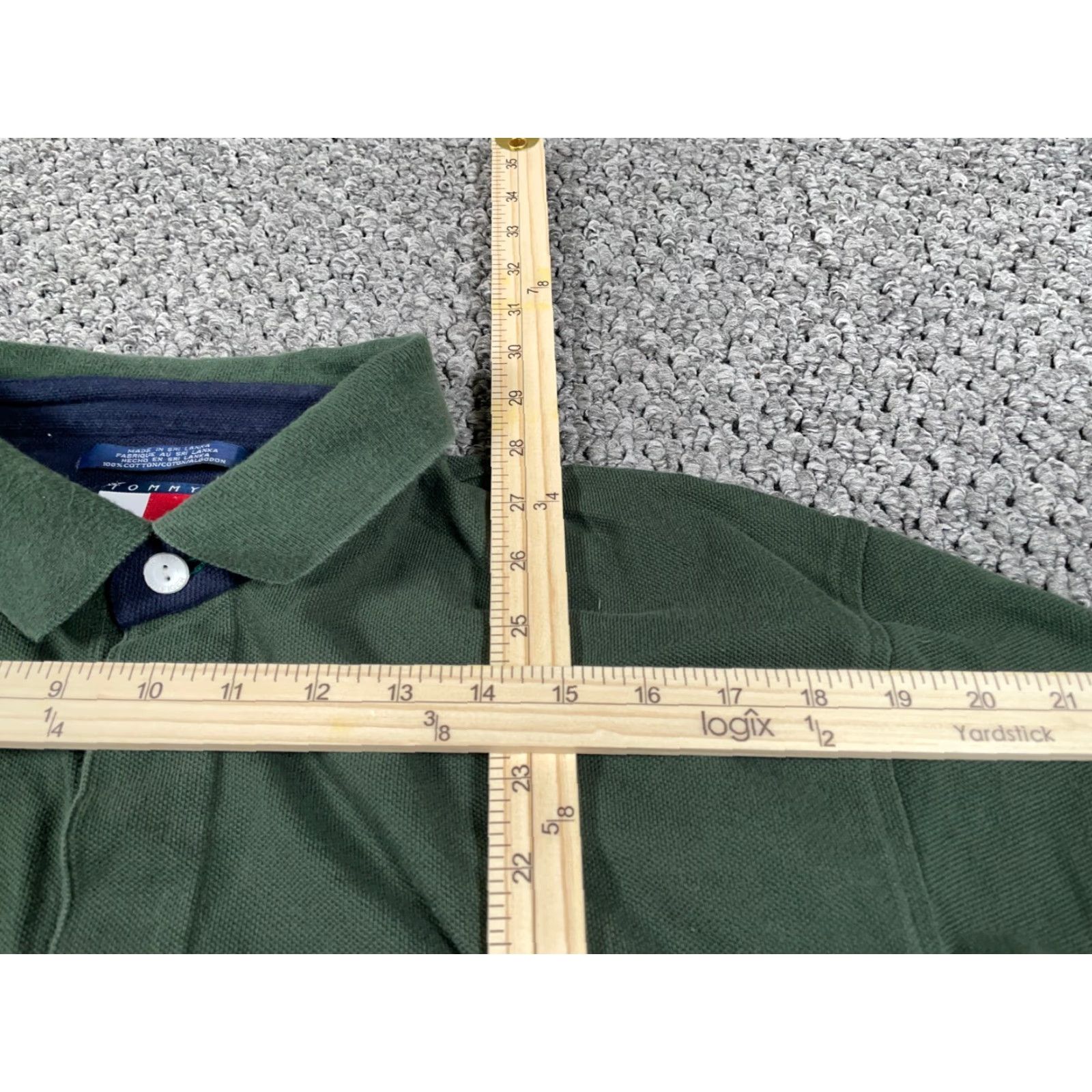 Tommy Hilfiger VINTAGE Tommy Hilfiger Polo Shirt Mens Large Striped Green Blue Logo Embroidered 90s Hipster Retro Polo Shirt Adult Large Mens Size US L / EU 52-54 / 3 - 6 Thumbnail