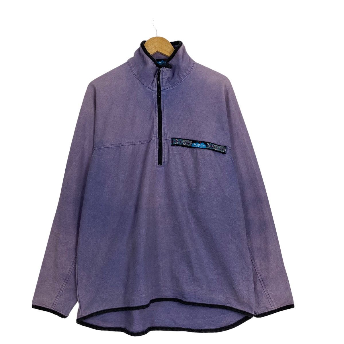 image of Kavu Half Zipper Duck Canvas Jacket in Purple, Men's (Size Large)