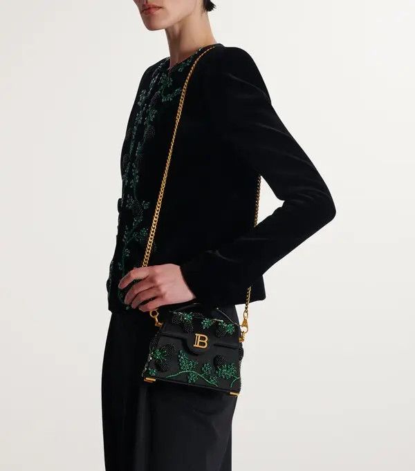 Balmain o1s1wg111225 Size:OS/B-Buzz Dynasty Handle Bag in Black Size ONE SIZE - 6 Thumbnail