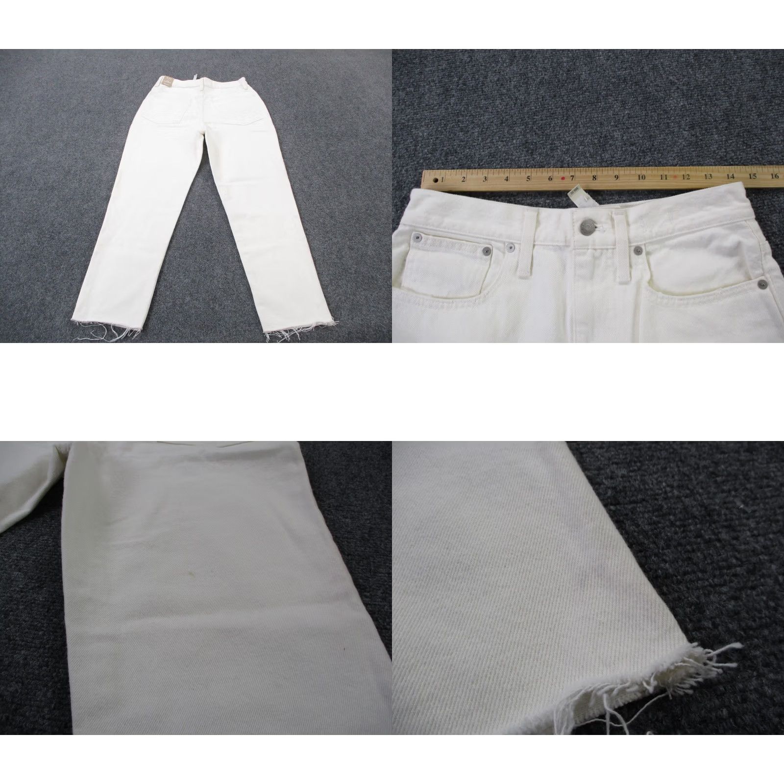 Madewell Madewell Jeans Womens 28 White Denim Mom Straight High Waist Frayed NEW Size 28" / US 6 / IT 42 - 8 Thumbnail