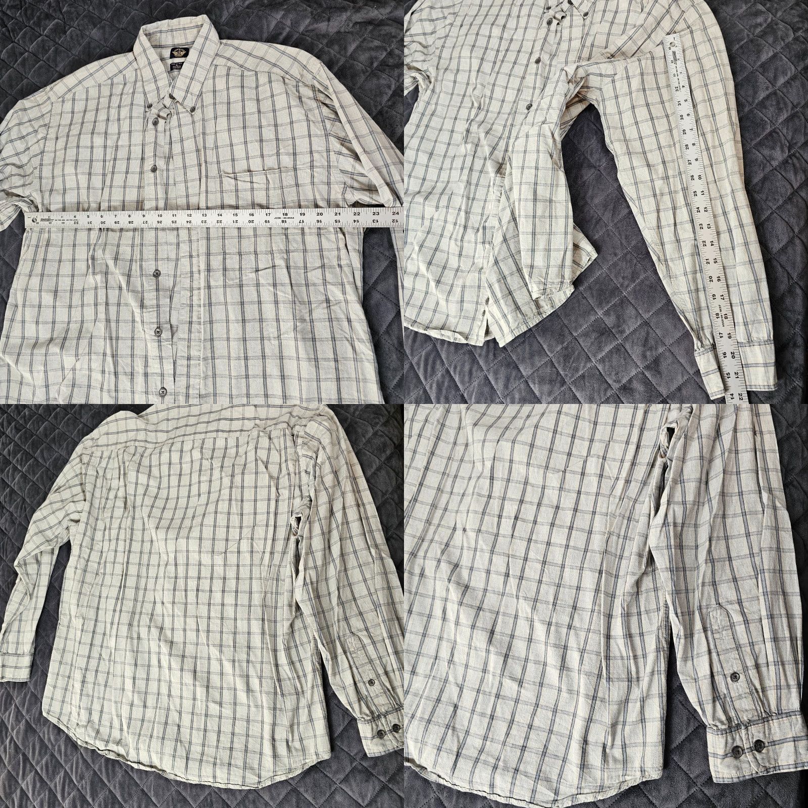 Dockers DOCKERS Button-Up Shirt Men XL Long Sleeve Gray Plaid Cotton Casual Size US XL / EU 56 / 4 - 8 Thumbnail