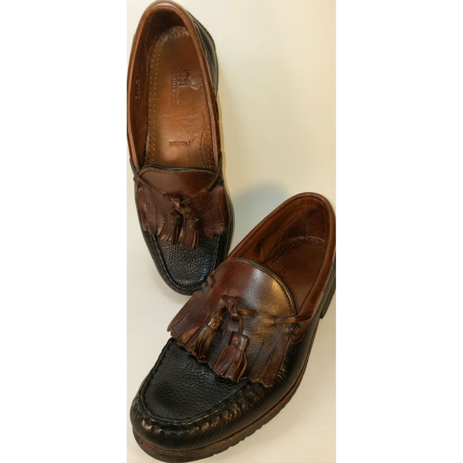 Allen Edmonds Allen Edmonds Nashau Loafer Men's Size 8M Black/Brown Two-Tone Tassels & Kilt Leather Casual to Dress Business Size US 8 / EU 41 - 2 Thumbnail
