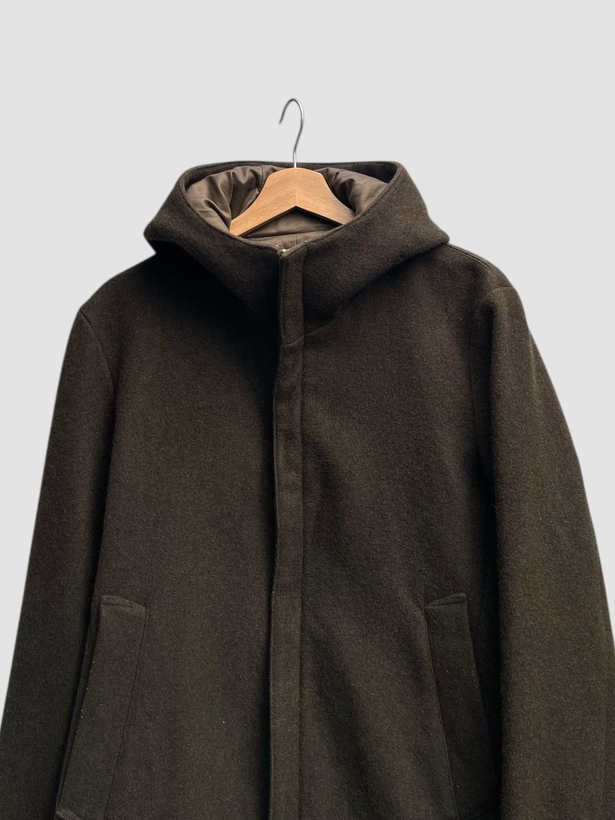 Edifice Japan Edifice Vetements Pour Homme Hooded Wool Blend Jacket Olive Size US M / EU 48-50 / 2 - 5 Thumbnail
