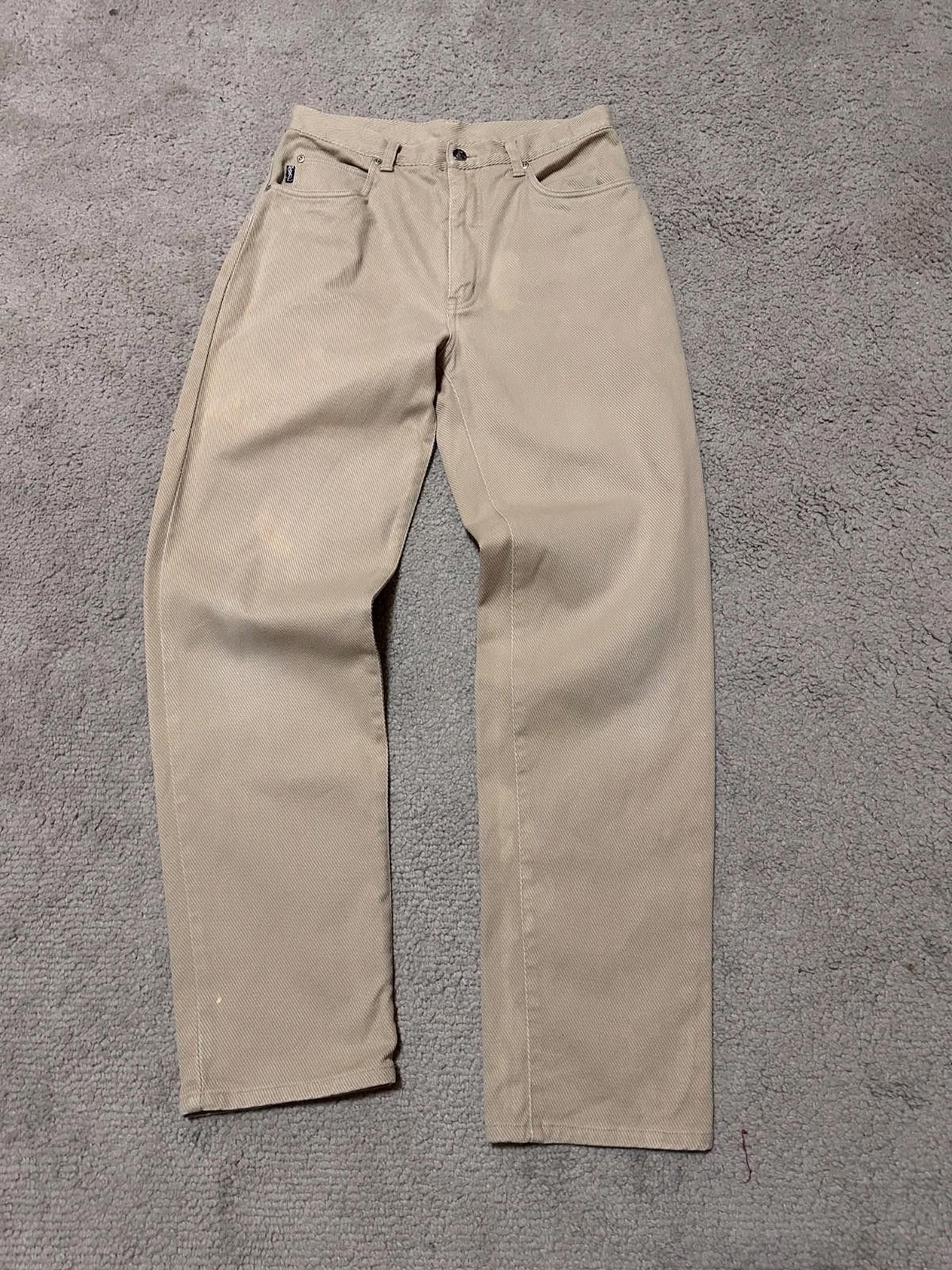 Yves Saint Laurent 90s Yves Saint Laurent YSL Logo Beige Pants Jeans Vntg 32/32 Size US 32 / EU 48 - 7 Thumbnail