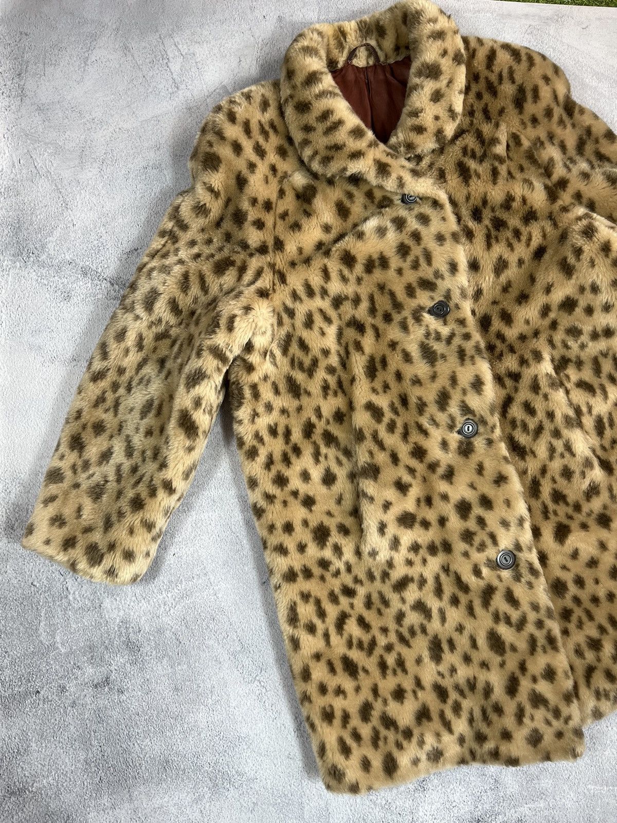 Japanese Brand × Vintage Vintage 90s Fur Faux elongated leopard coat jacket Size L / US 10 / IT 46 - 4 Thumbnail