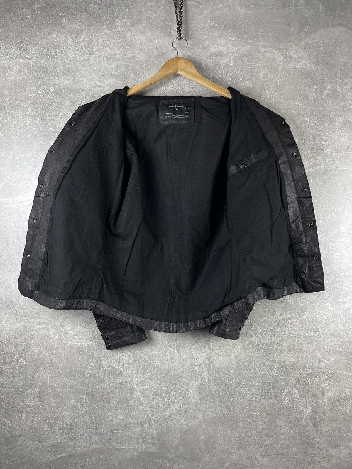 Allsaints ALLSAINTS Spitalfields Leather Jacket Black Snap Utility Size US L / EU 52-54 / 3 - 9 Thumbnail