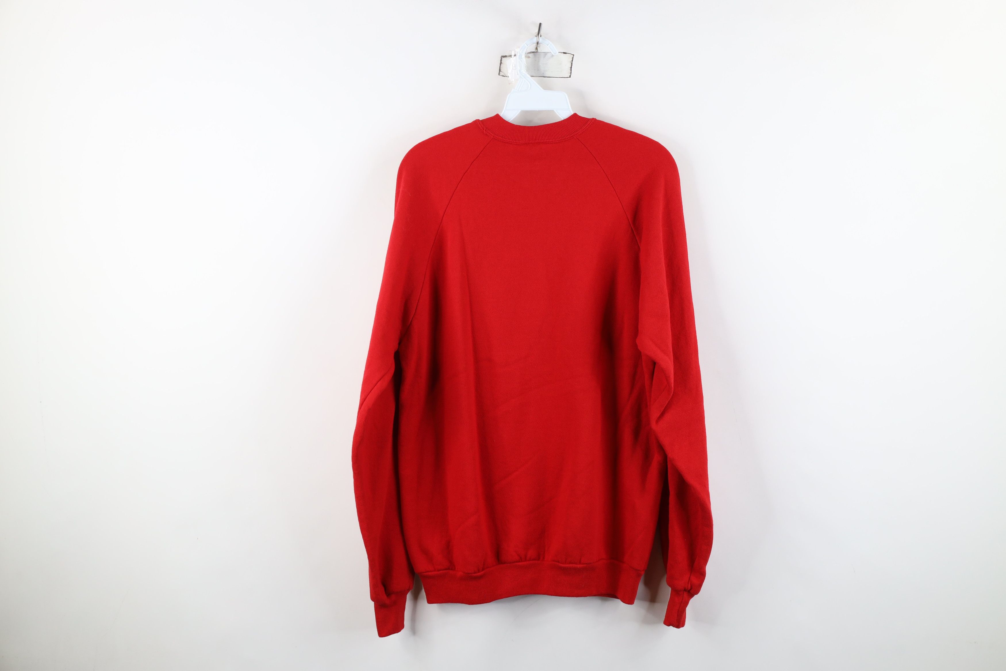 Vintage Vintage 80s 90s Streetwear Blank Crewneck Sweatshirt Red USA Size US XL / EU 56 / 4 - 7 Thumbnail