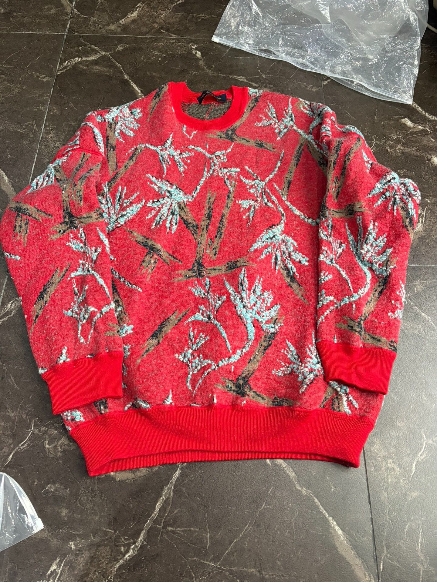 LVC LV Red Bamboo Knit Sweater Size US XXL / EU 58 / 5 - 1 Thumbnail