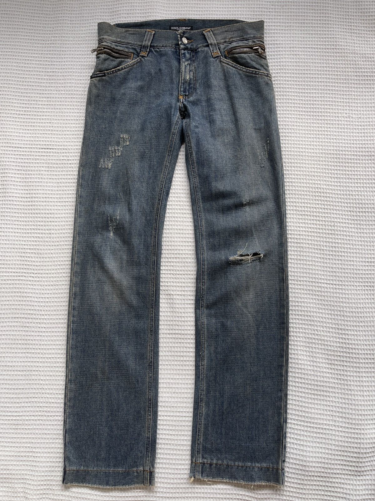 Dolce & Gabbana Last Drop🔥Rare🔥Dolce & Gabbana 14 Classic Distressed Jeans Size US 35 - 2 Thumbnail