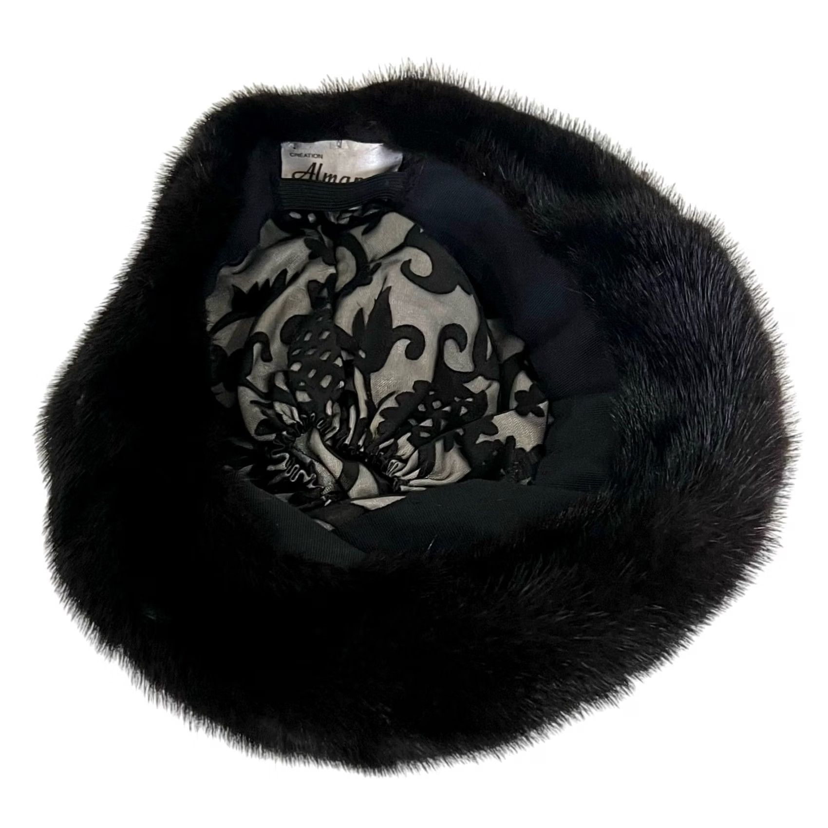Walmart VINTAGE Almar Creation Fur Hat Women Black One Size Winter Women Black Fur Hat Vintage Size ONE SIZE - 6 Thumbnail