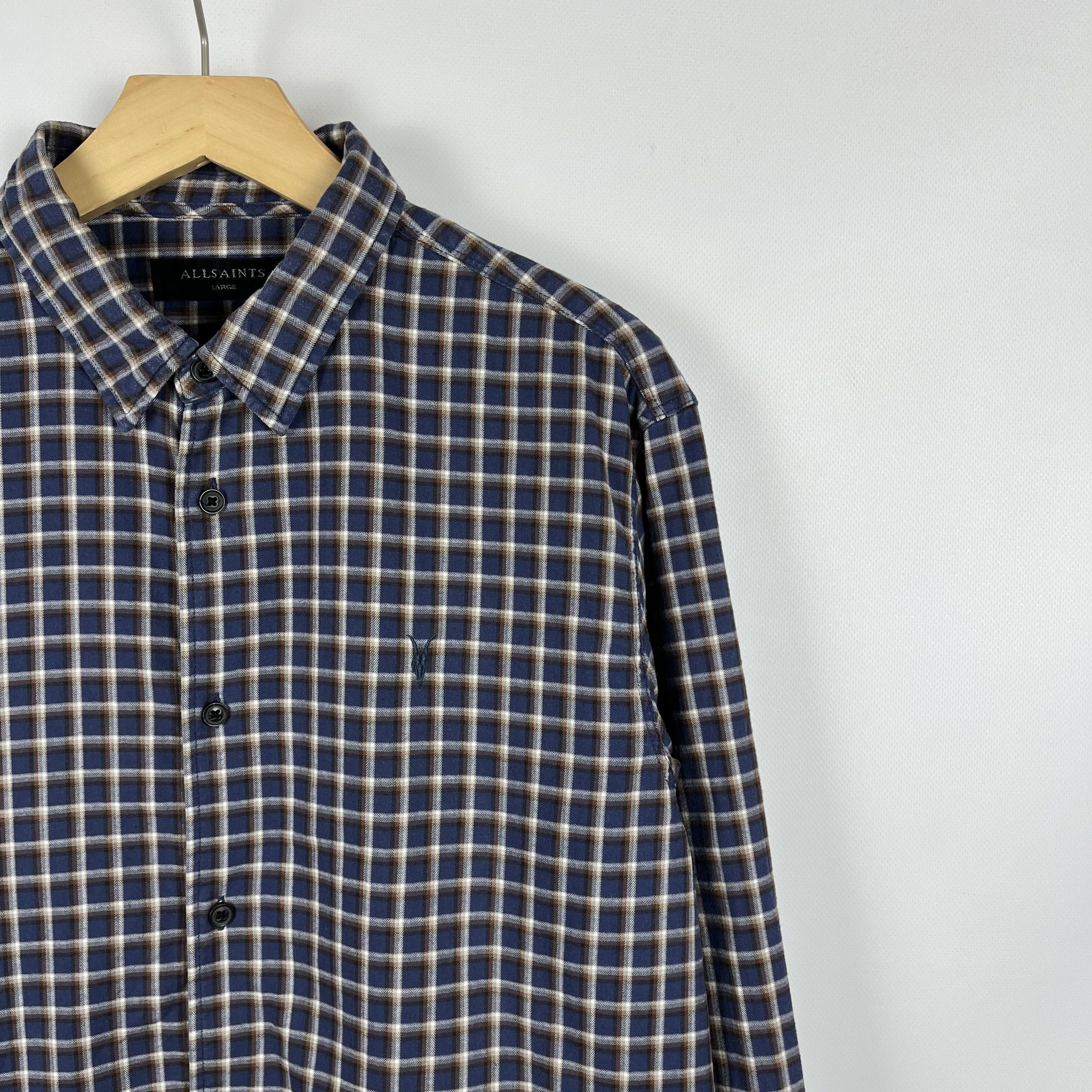 Allsaints Designer AllSaints Deming Long Sleeve Button Up Shirt Size US L / EU 52-54 / 3 - 2 Thumbnail