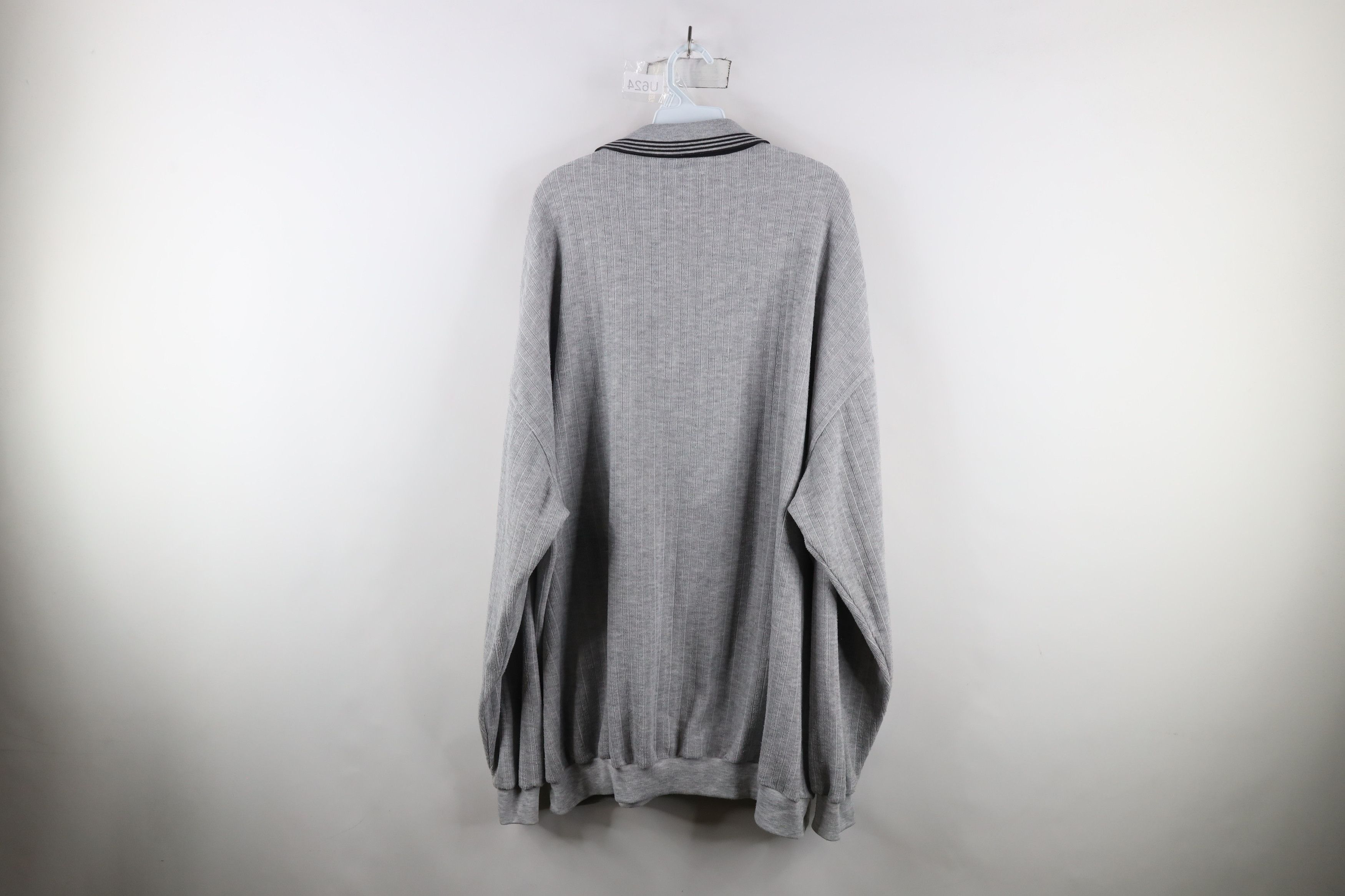 Vintage Vintage 90s Streetwear Knit Collared Pullover Polo Gray Size US XXL / EU 58 / 5 - 9 Thumbnail