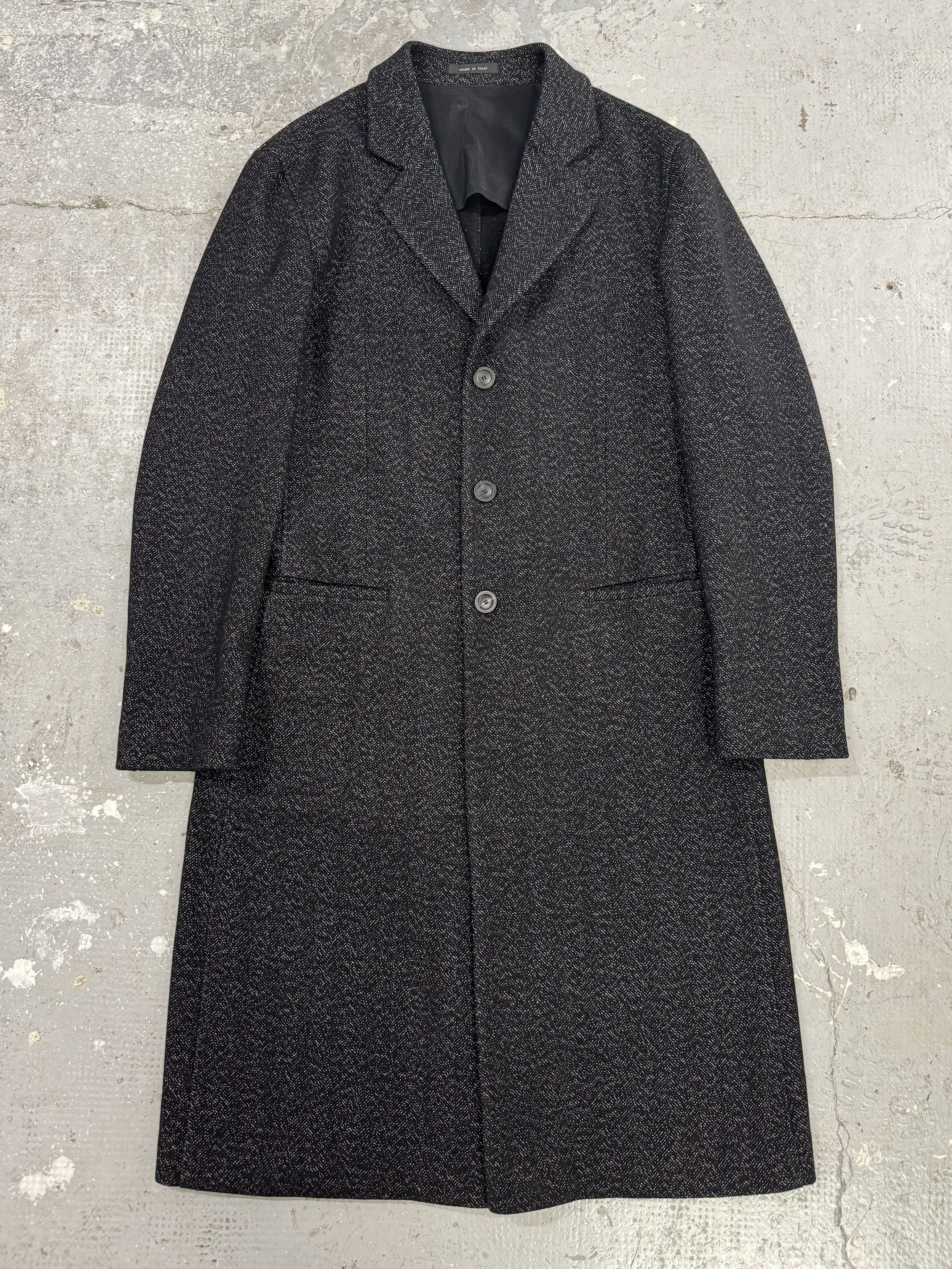 Armani Vintage Armani Jeans Wool Coat Navy Long Jacket 90s | Grailed