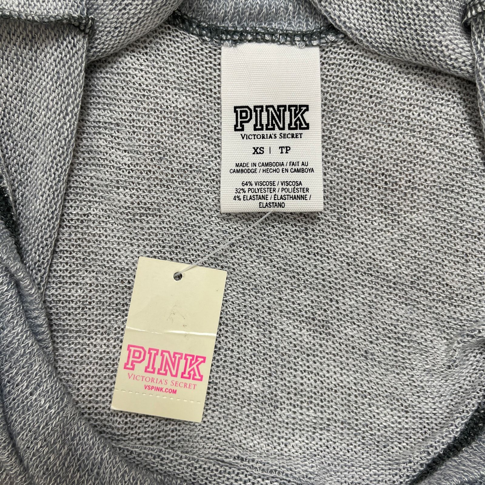 Pink Victoria’s Secret PINK Light Gray Scoop Back Slouchy Sweater Size XS / US 0-2 / IT 36-38 - 20 Thumbnail