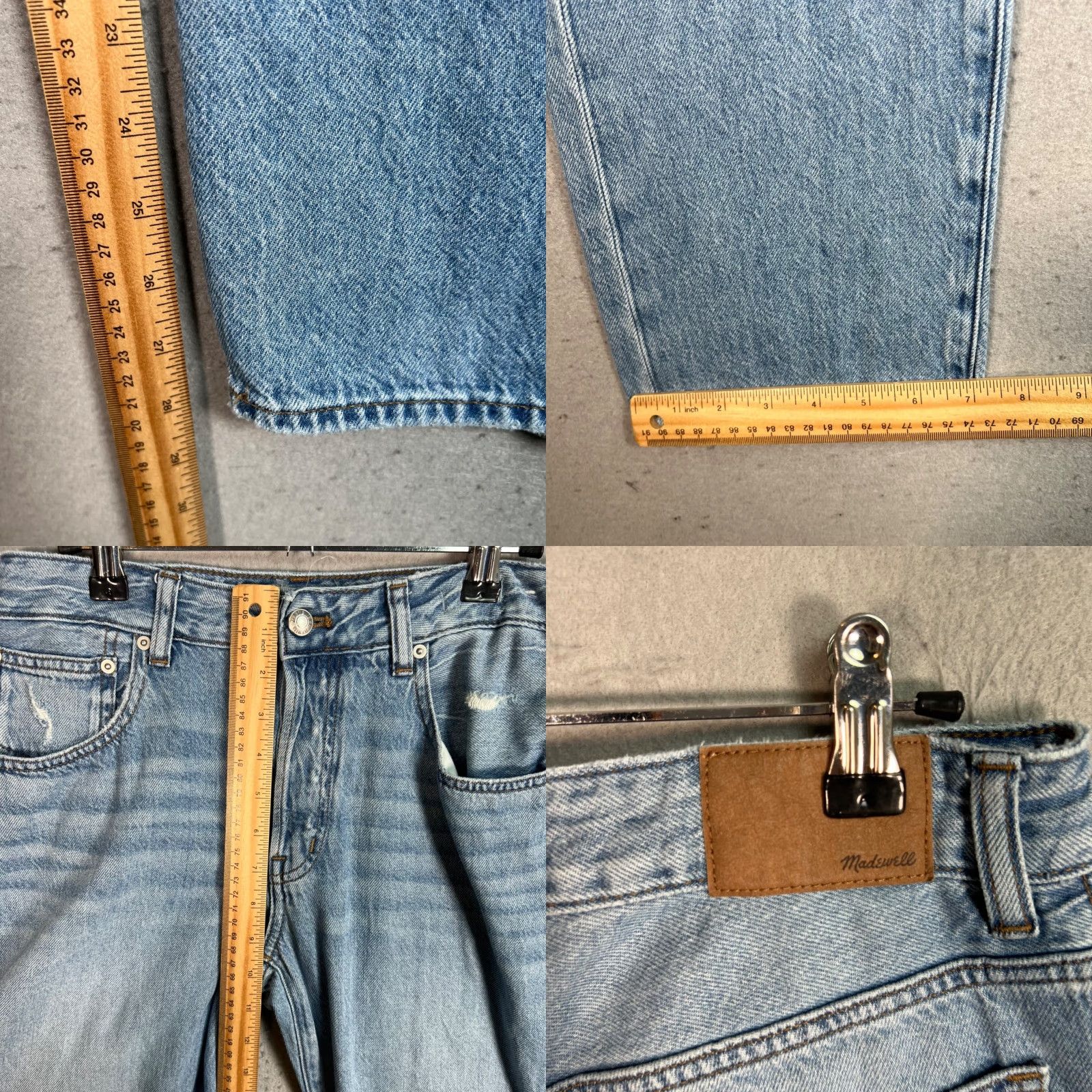 Madewell Madewell Size 25 Womens Jeans Straight Denim Light Blue Vintage Wash Size 42" / US 20 - 8 Thumbnail