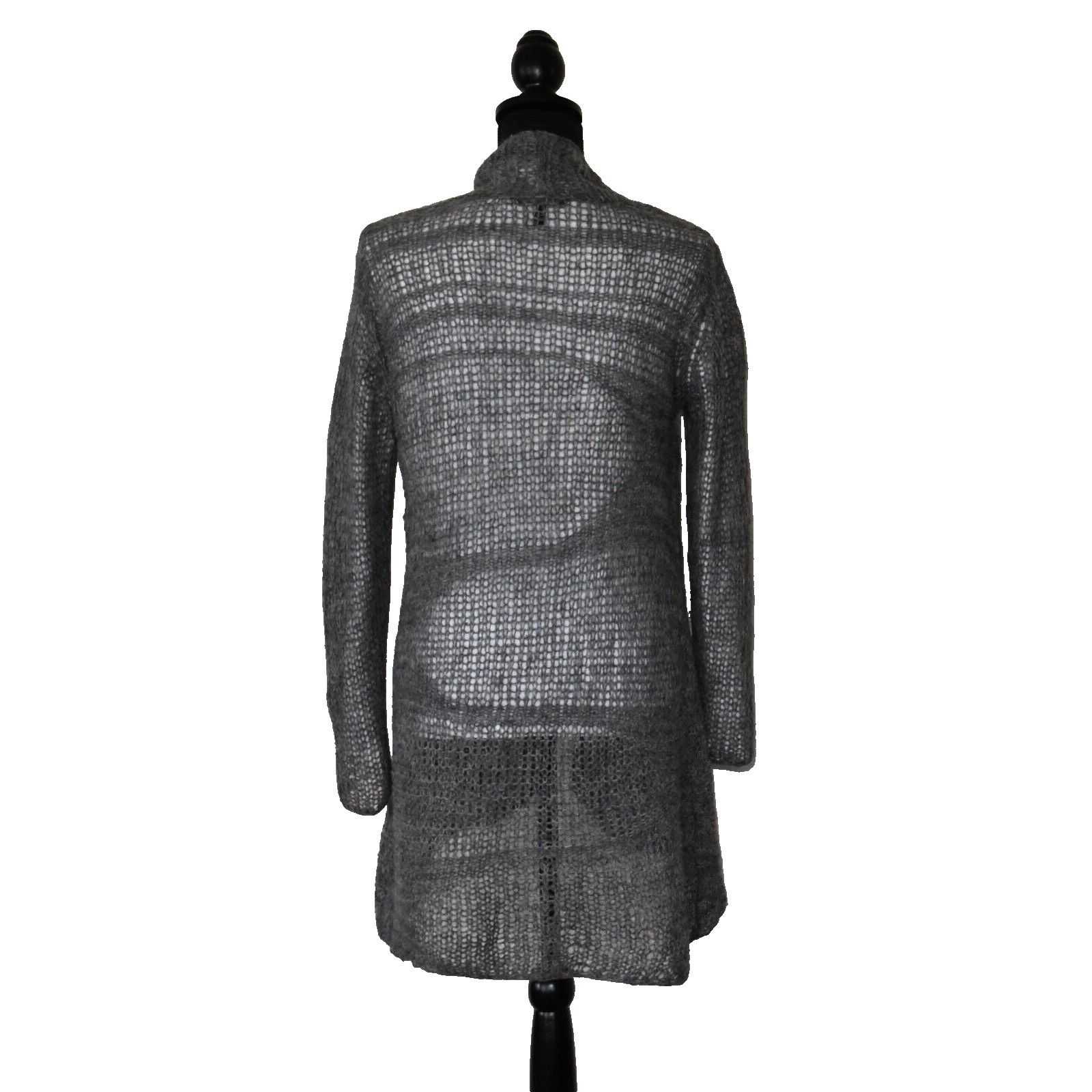 Eileen Fisher EILEEN FISHER Gray Alpaca Wool Open Knit Cardigan Sweater XS Size XS / US 0-2 / IT 36-38 - 3 Thumbnail