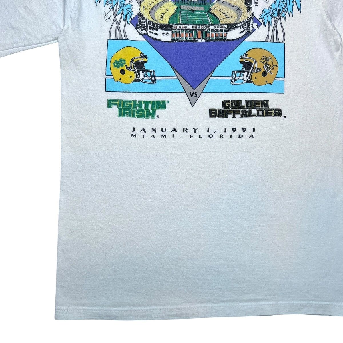 NCAA 1991 Colorado Buffaloes Fighting Irish Orange Bowl T-Shirt Size US S / EU 44-46 / 1 - 12 Thumbnail