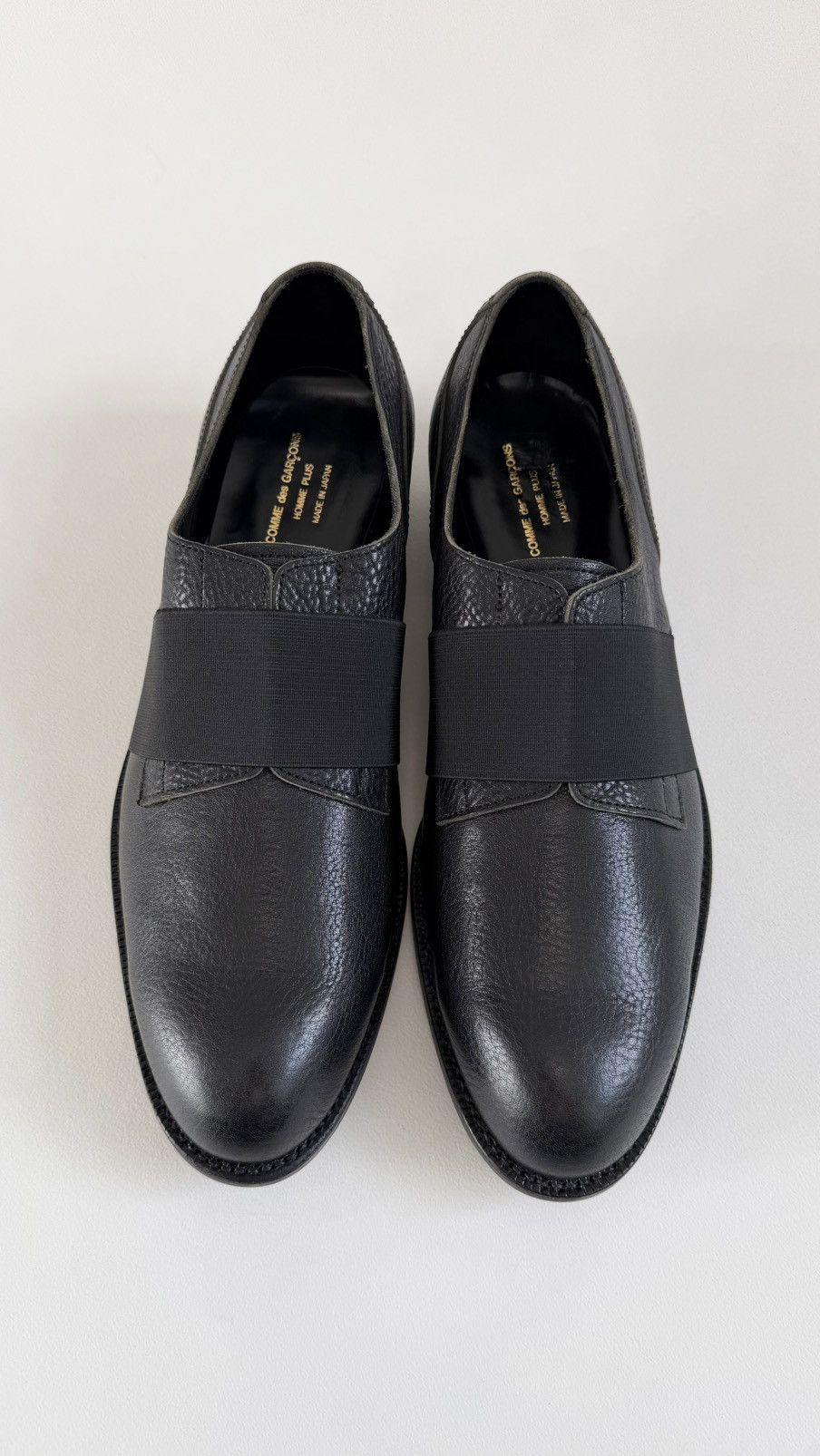 Comme des Garcons Black Leather ‘Elastic Strap’ Derby Shoes Size US 9 / EU 42 - 9 Thumbnail
